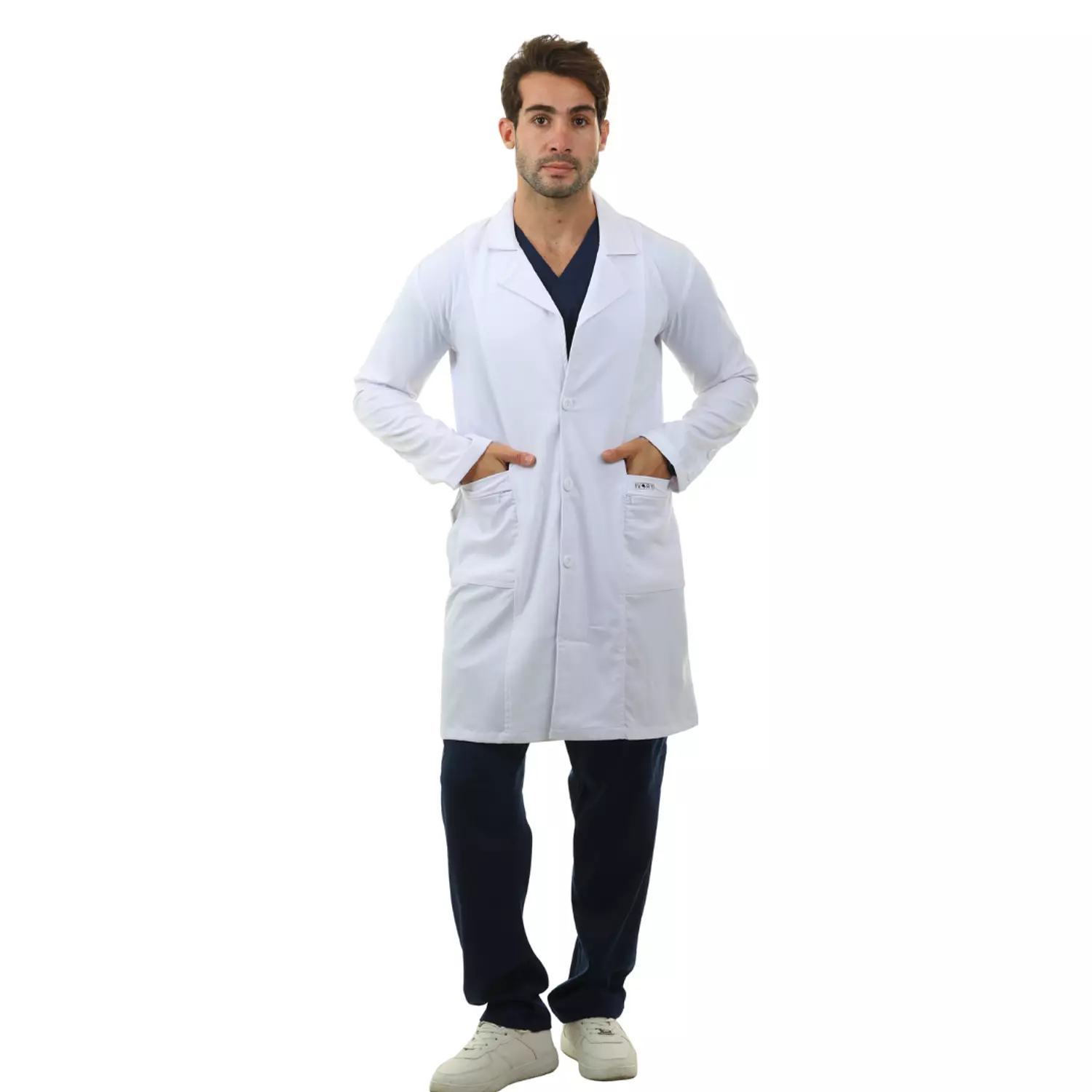 White Elegance Lab Coat Long 3
