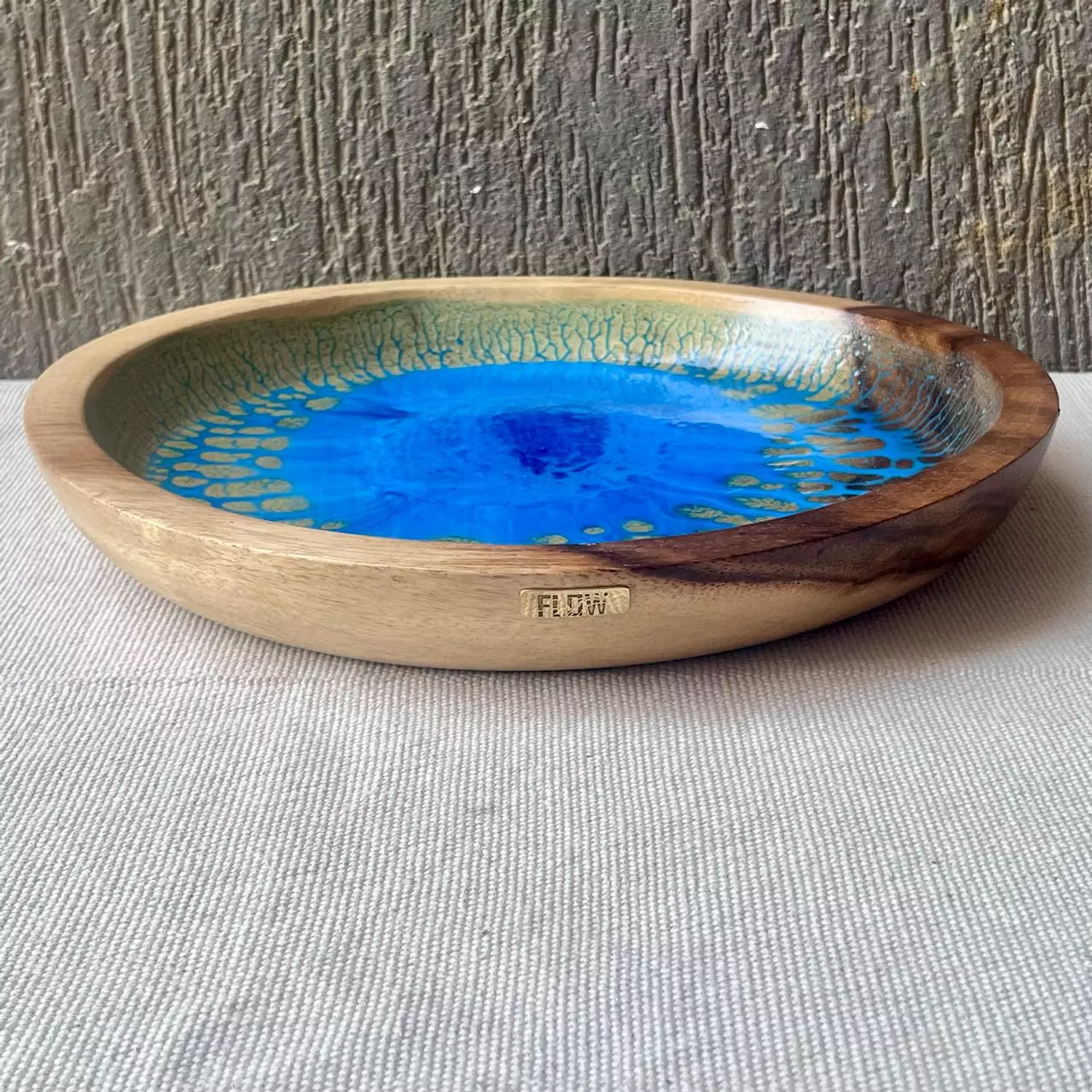 Blue light wooden bowl 5