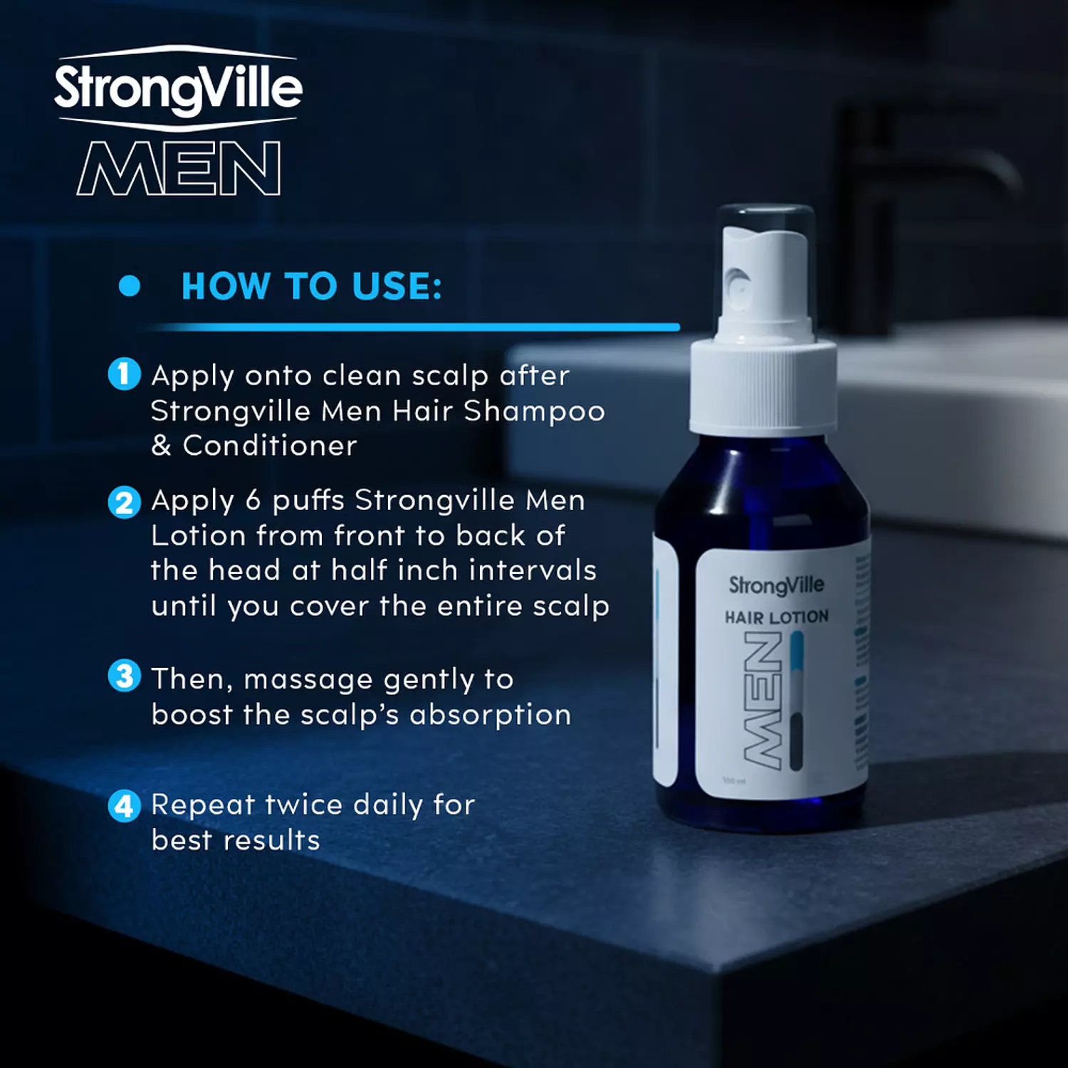 Strongville Men Hair Lotion Spray 100 ml image