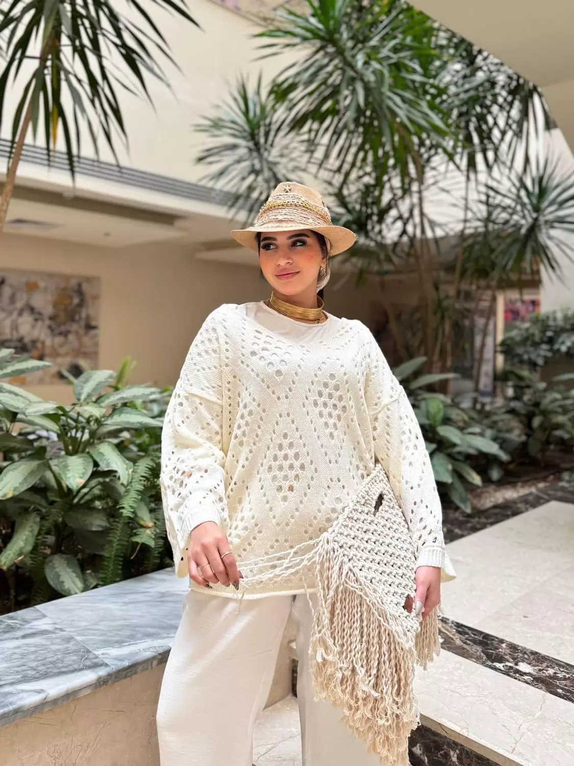 Mesh knitted blouse image