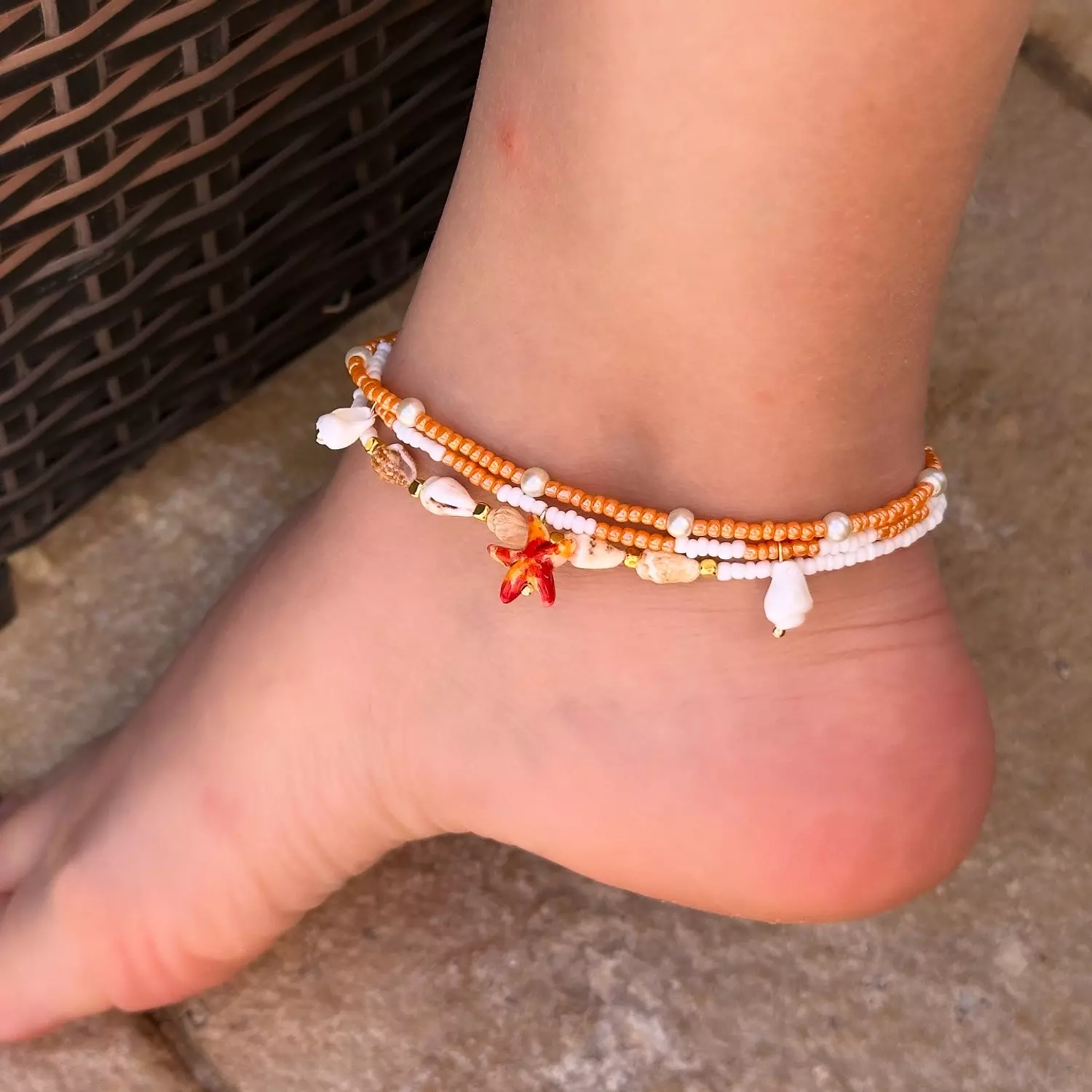 The Orange set Anklet image