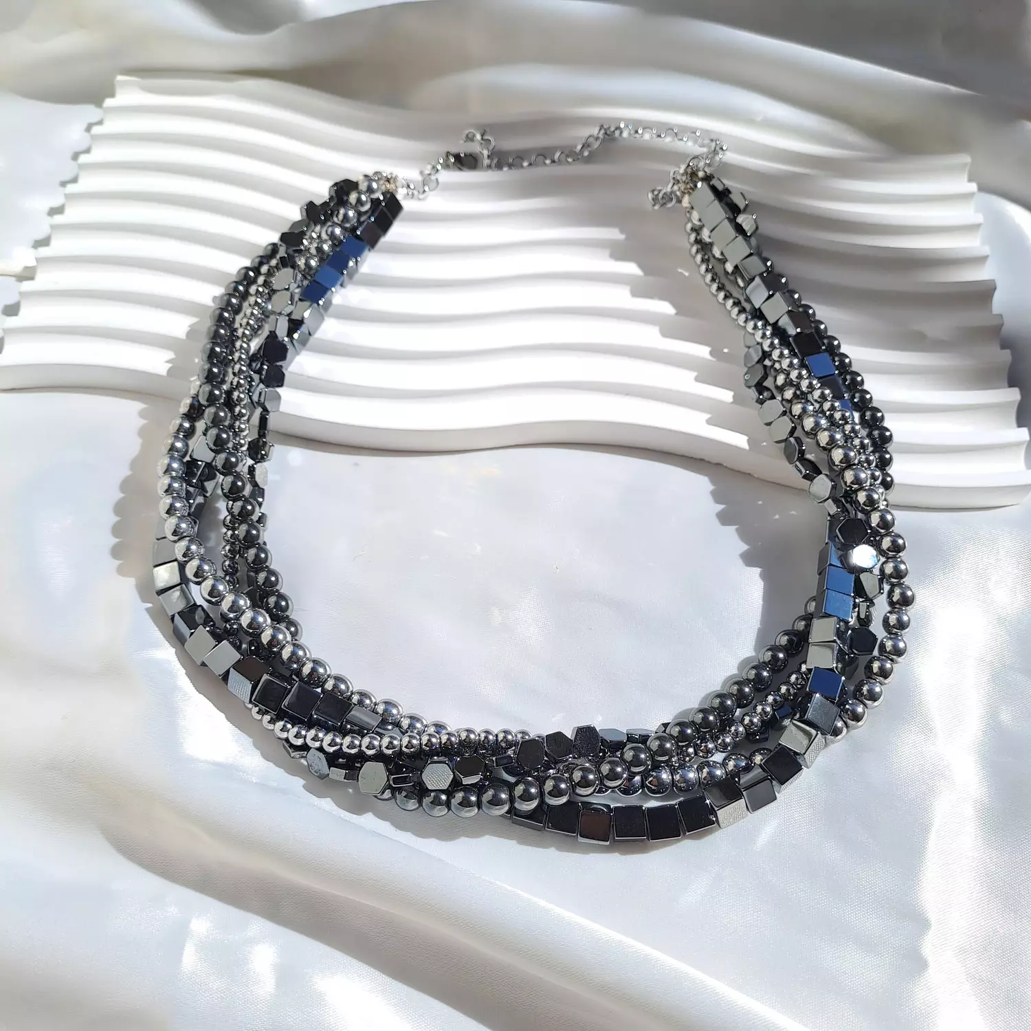 silver night necklace image