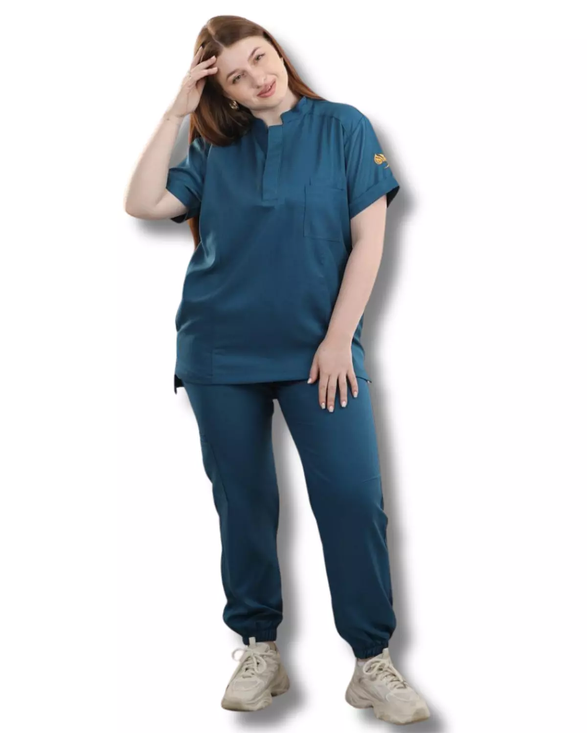 Petroleum Half Collar Scrub  5