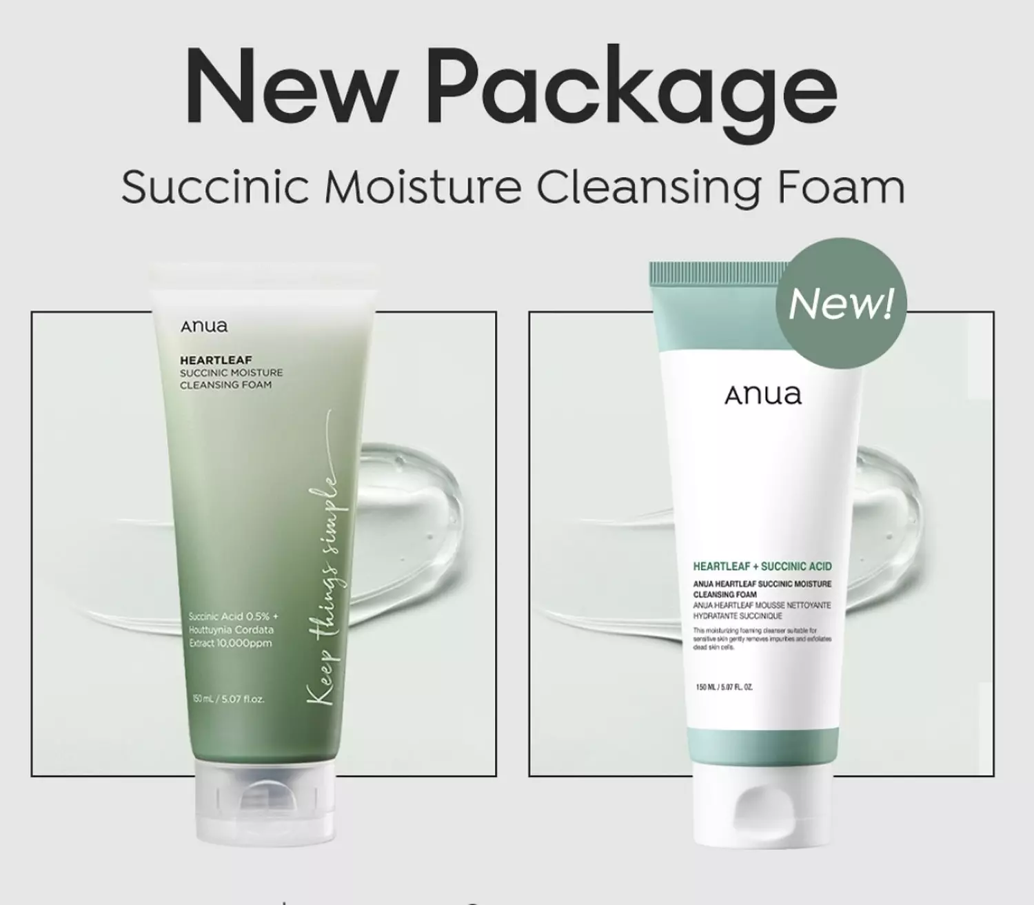 Anua HEARTLEAF SUCCINIC CLEANSING FOAM 150ML 2