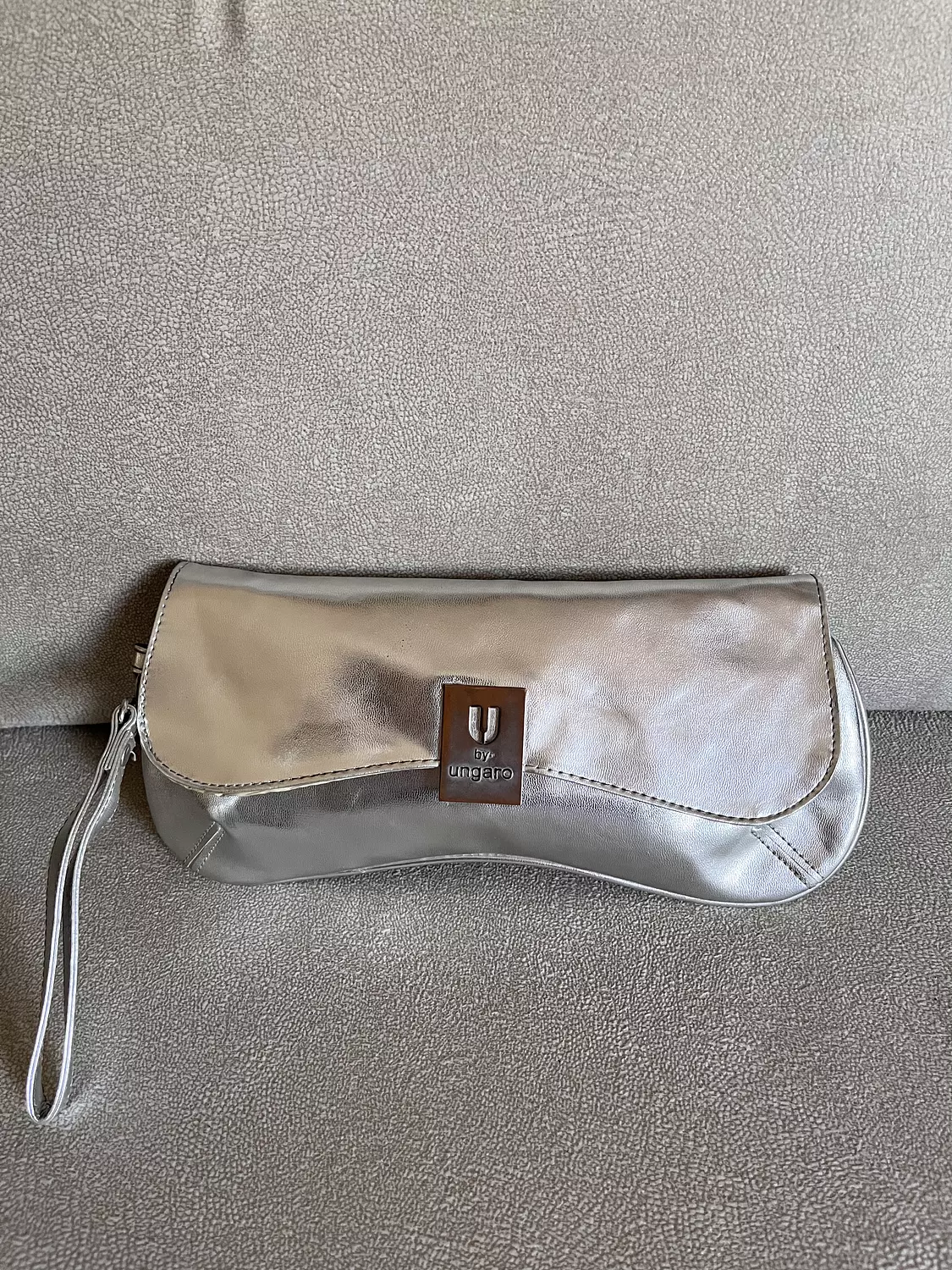 Metallic silver clutch 2