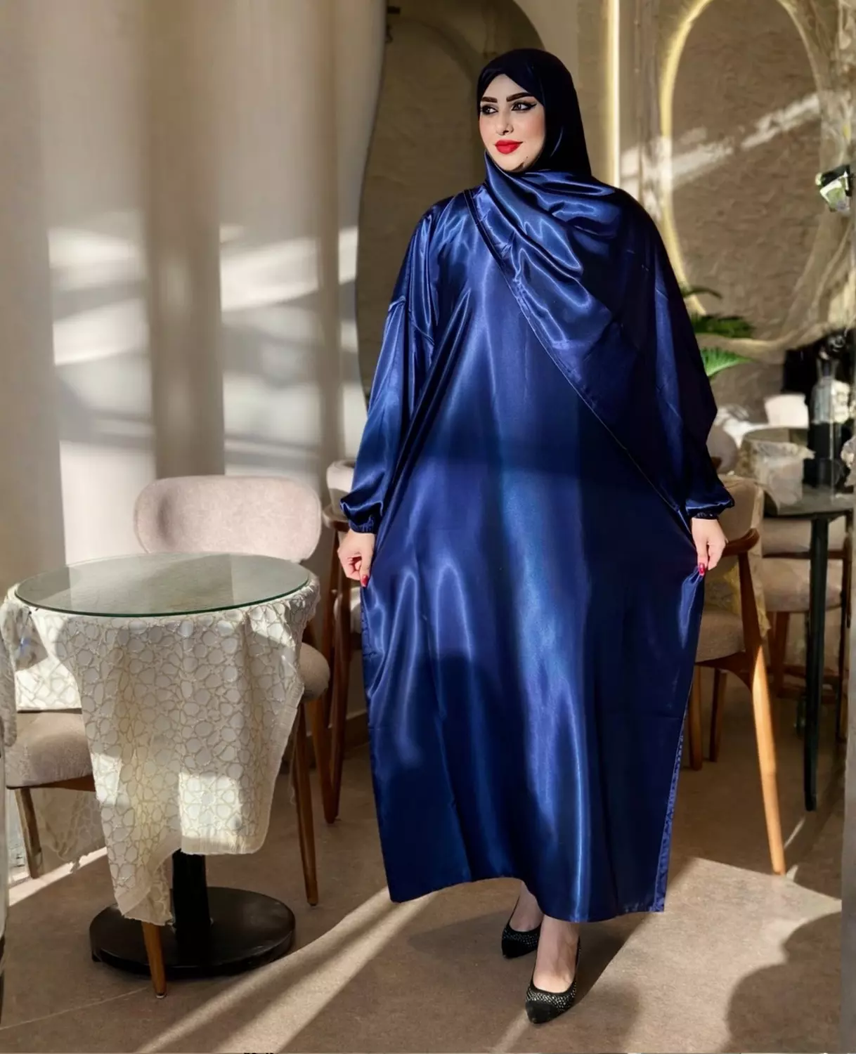 Satin Maxi Isdal with Attached Hijab 10