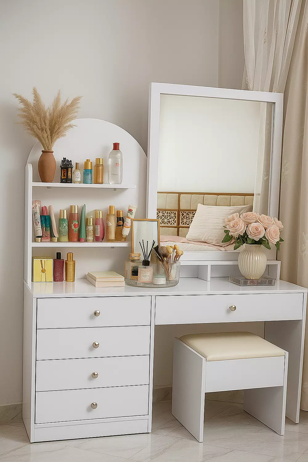 Makeup vanity with chair  image