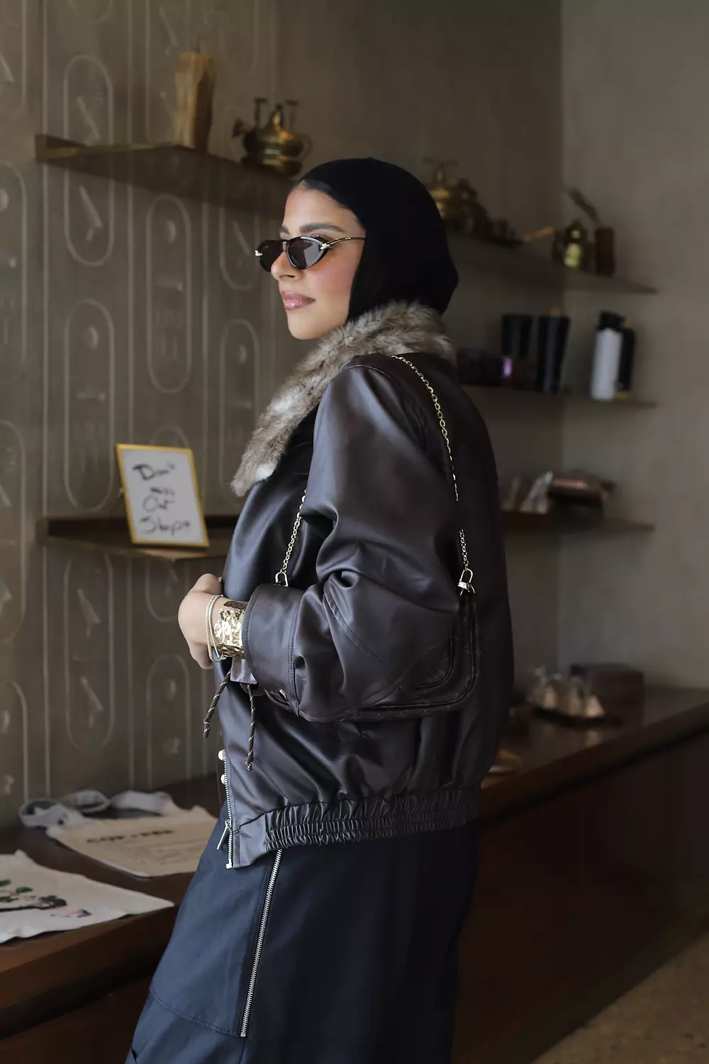 Chocolate Fur bomber jacket  2