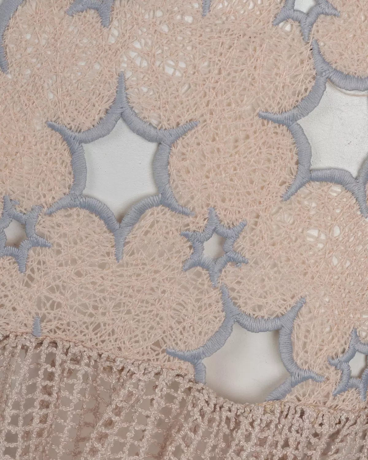 Chic Nude Embroidered Net Dress 3