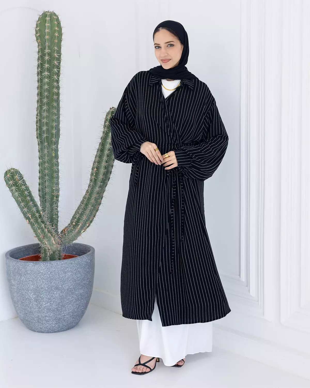 Striped Wrap Cardigan image