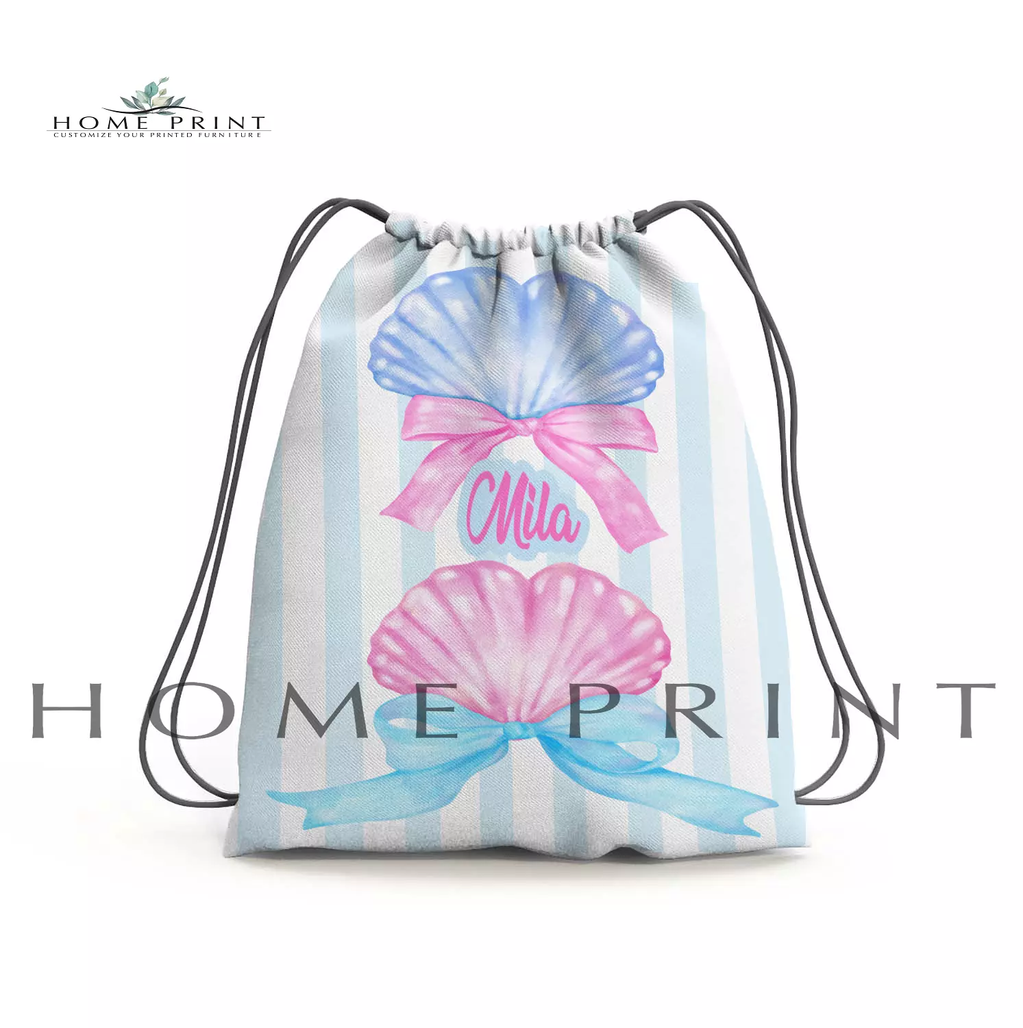 Beach Bag - Seashells with bow - Multi color  image