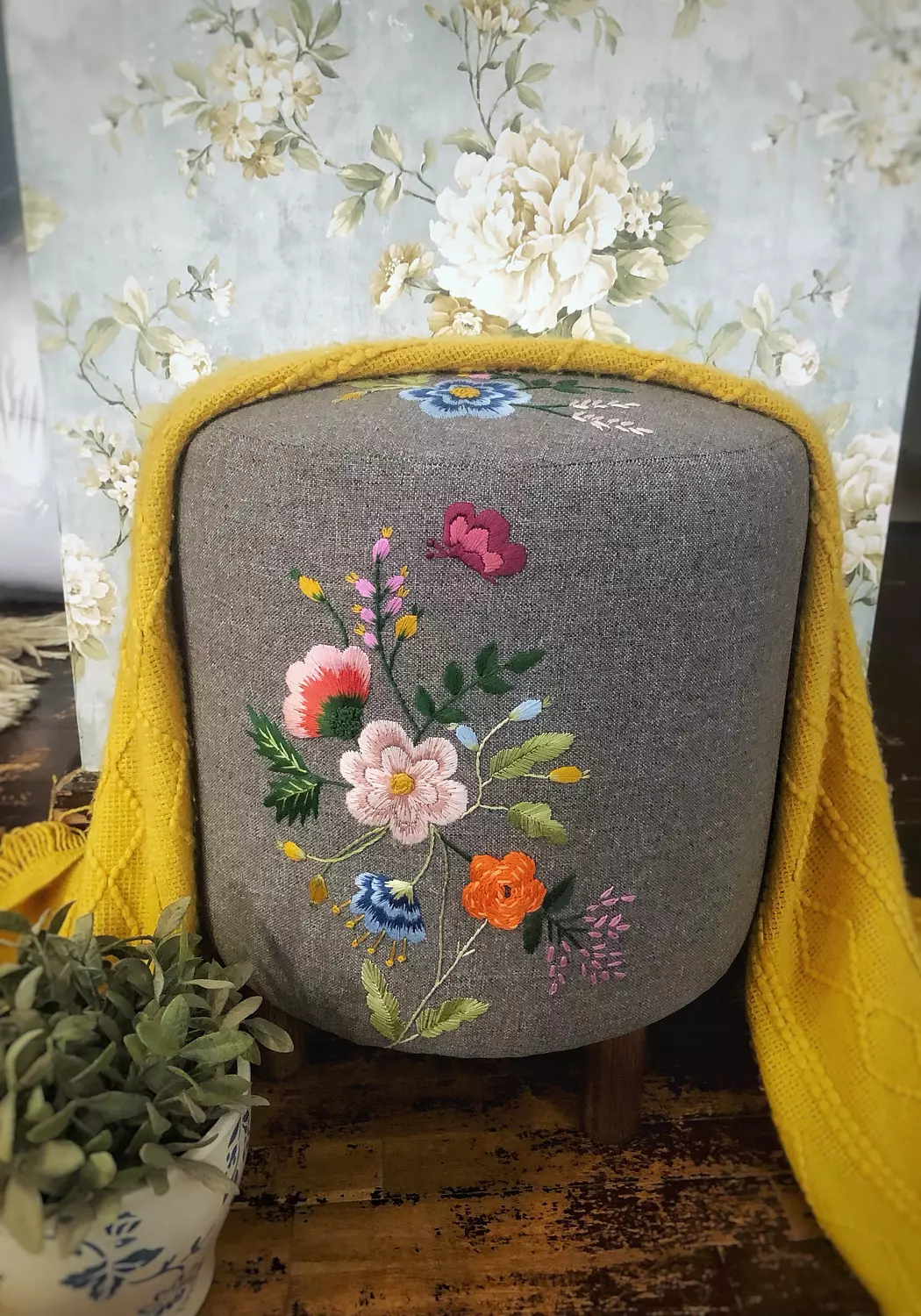 Floral Fantasy Ottoman hover image
