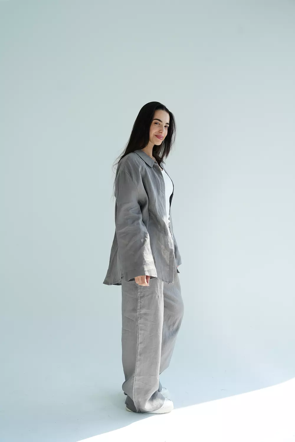 The pure linen set in grey 2