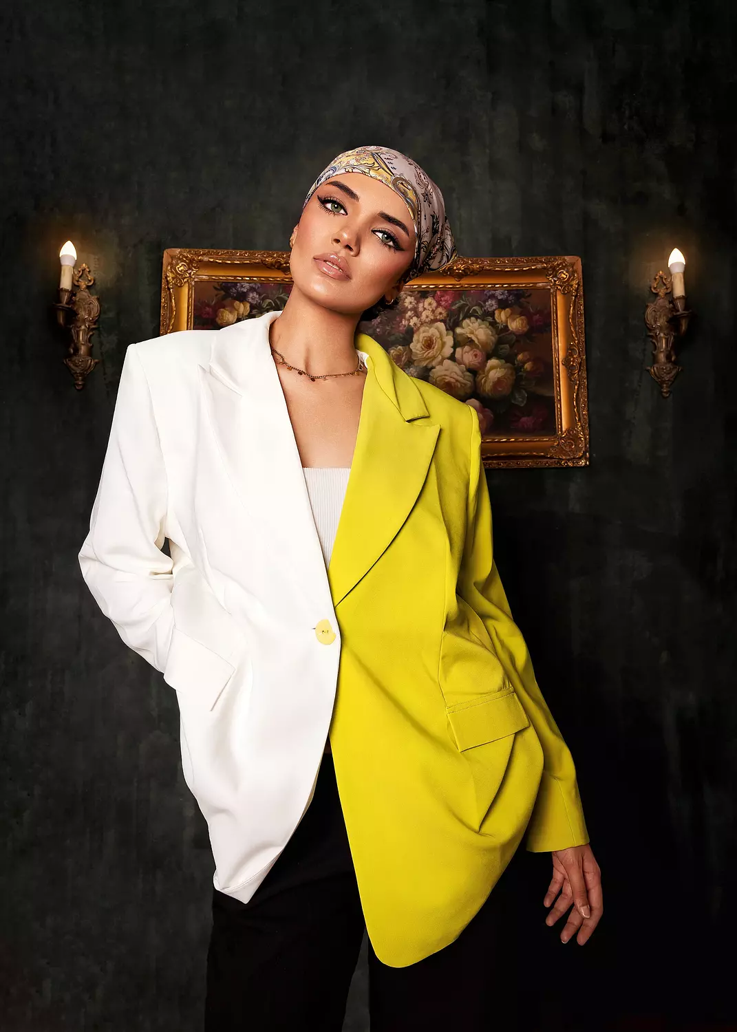 <p>White Matcha oversized blazer -  with a matching gift scarf </p>