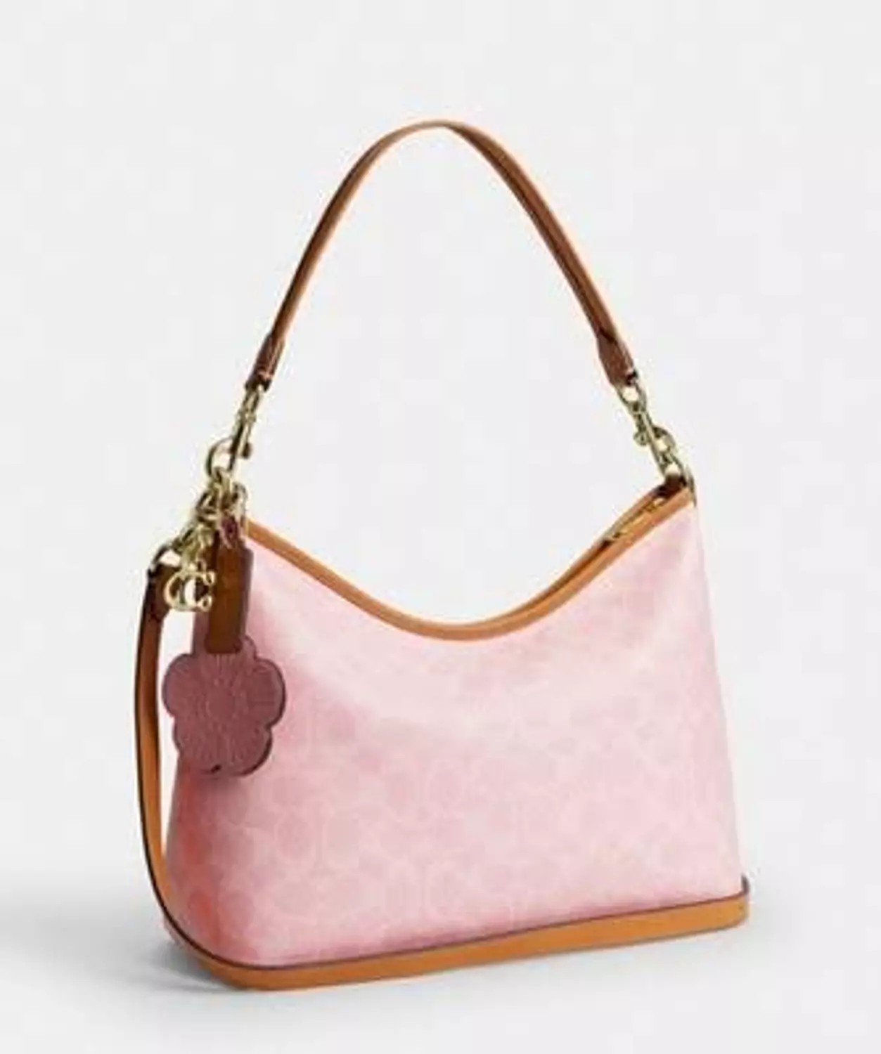 Coach laurel shoulder bag in signature canvas pink 1