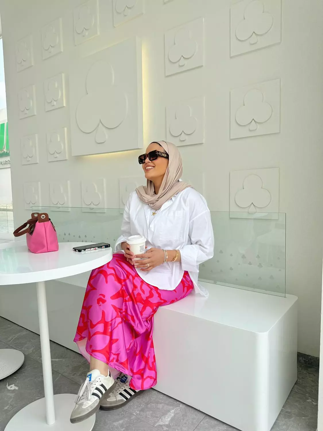 Pink Satin skirt hover image