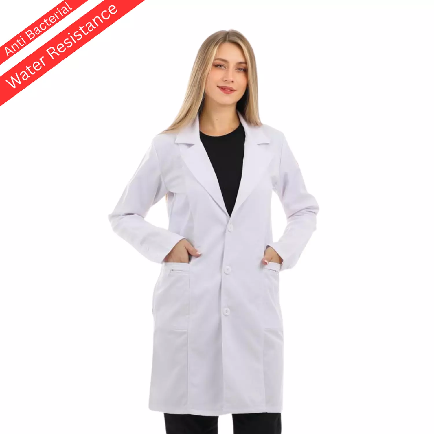 White Elegance Lab Coat Long 2