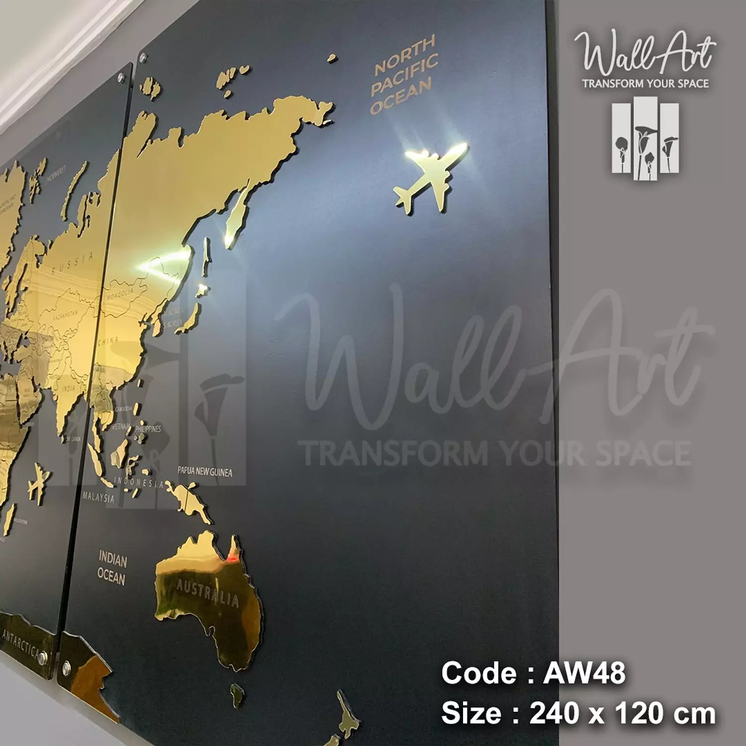 AW48-Engraved World Map  10