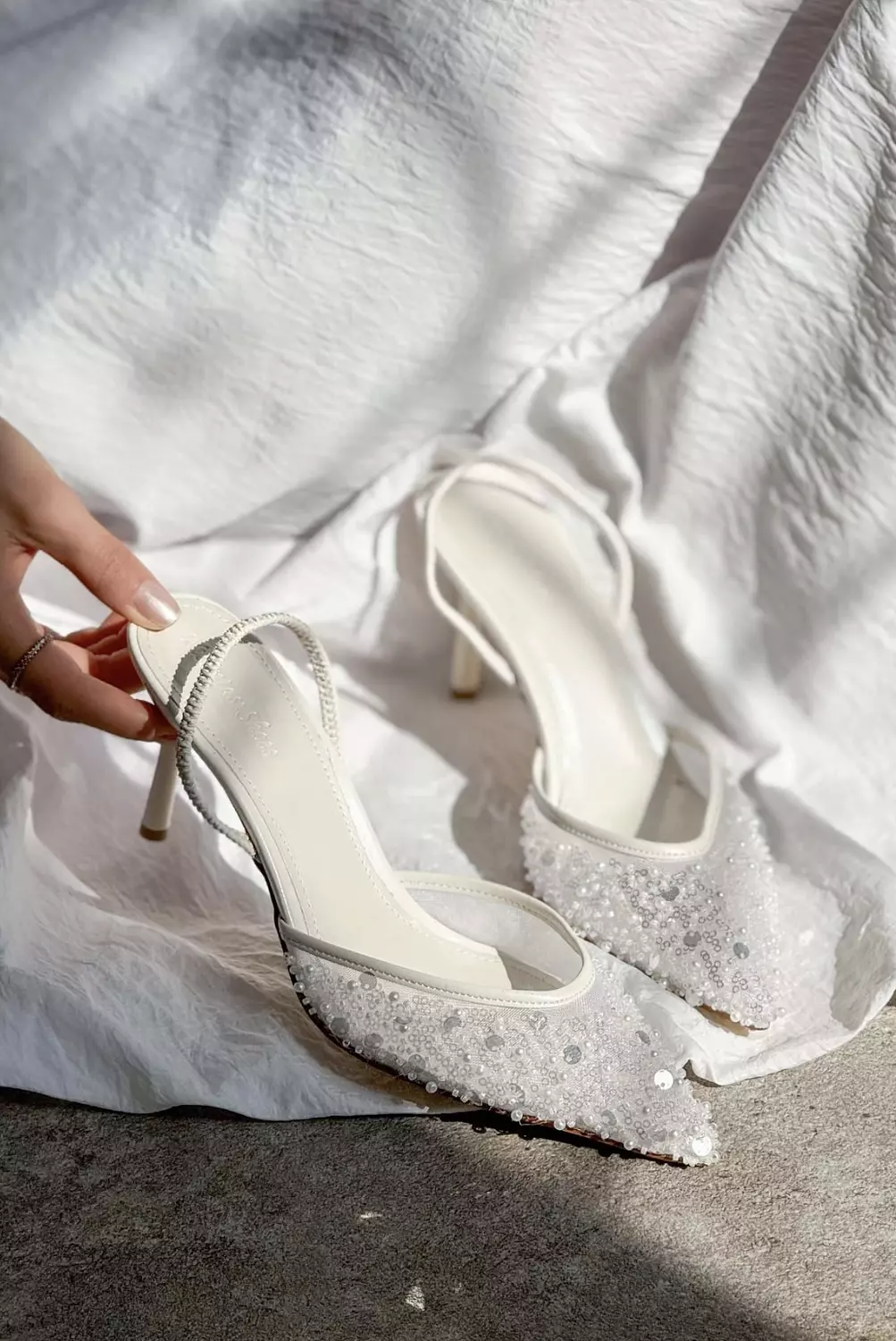 Mesh Slingback Heel 12