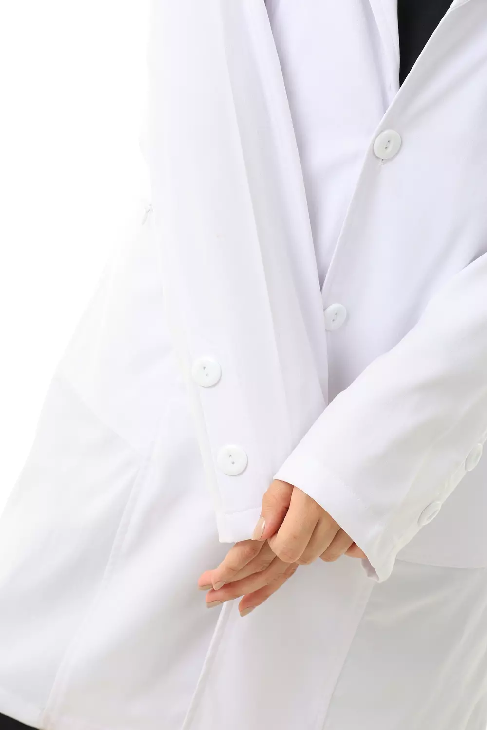 White Elegance Lab Coat Long 8