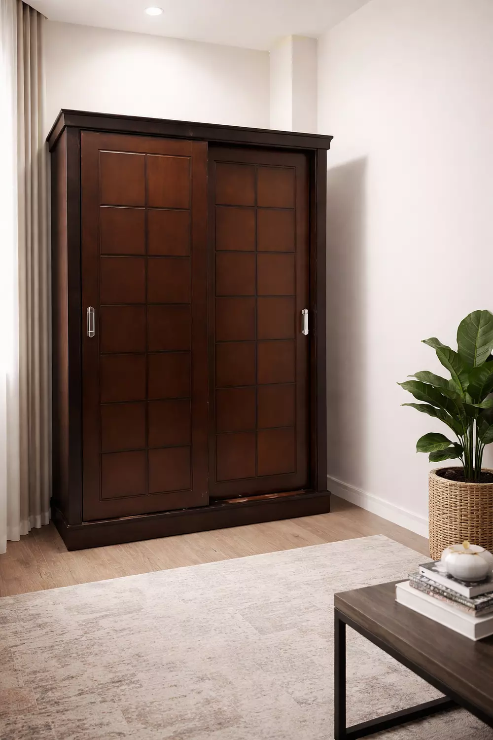  دولاب زان 120 سم بني مربعات image