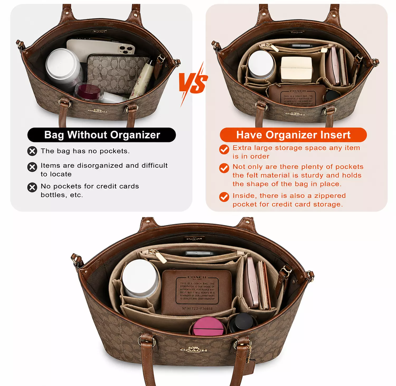 The Perfect REVERSIBLE COACH TOTE BAG Bundle light brown 1