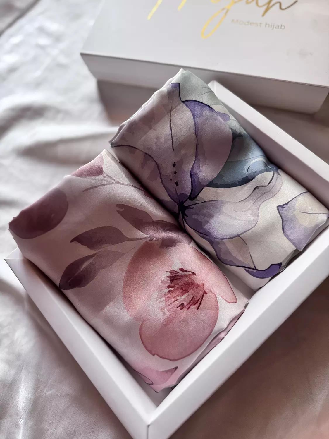 Blush breeze, lavender lace in satin image