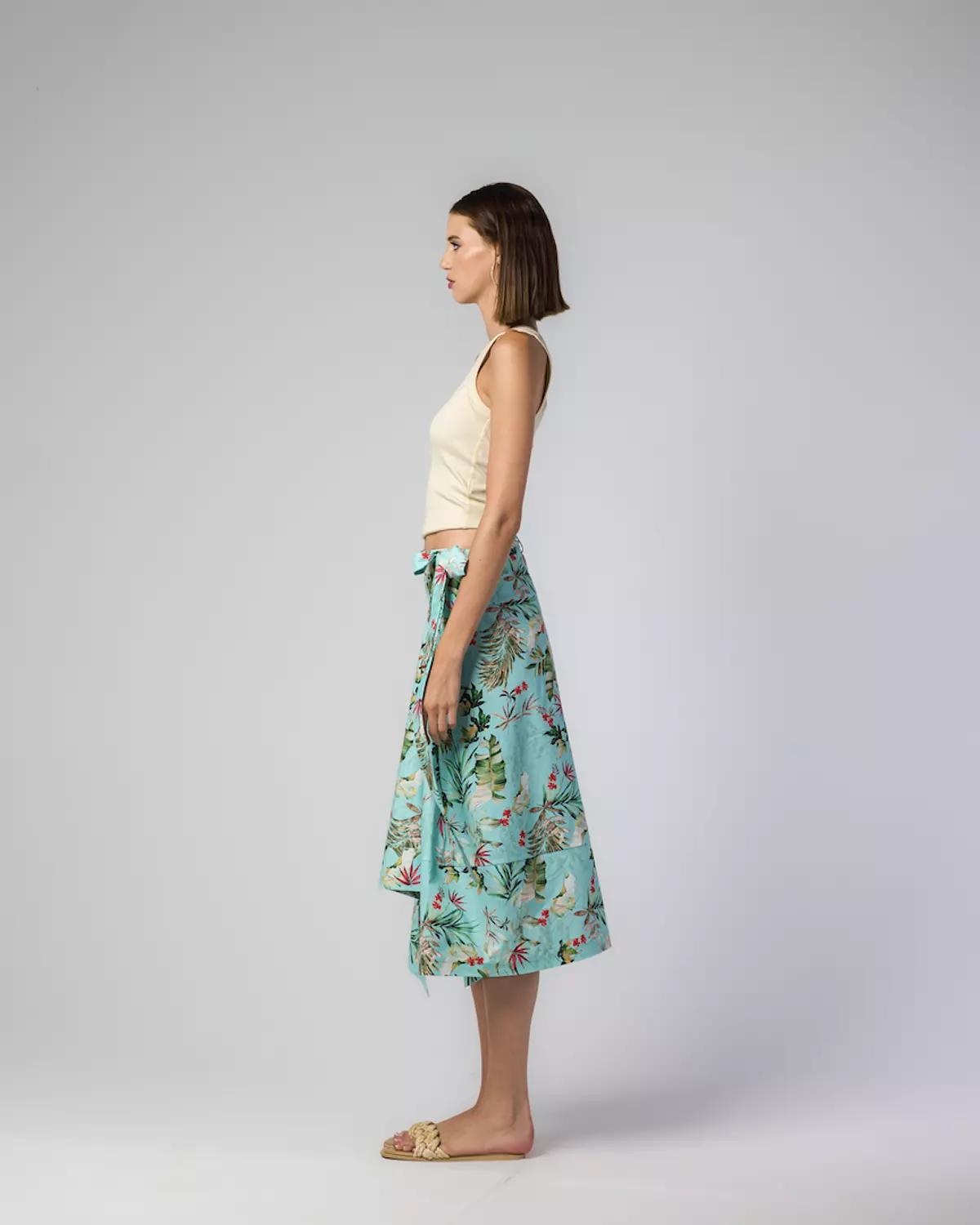 THE FLORAL TIFFANY ASYMMETRIC SKIRT hover image