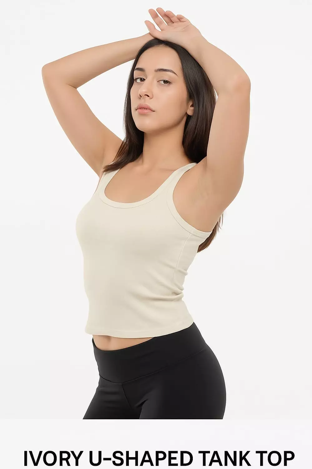 U- shaped tank top-Marshmallow (Ivory) – soft, warm elegance 1