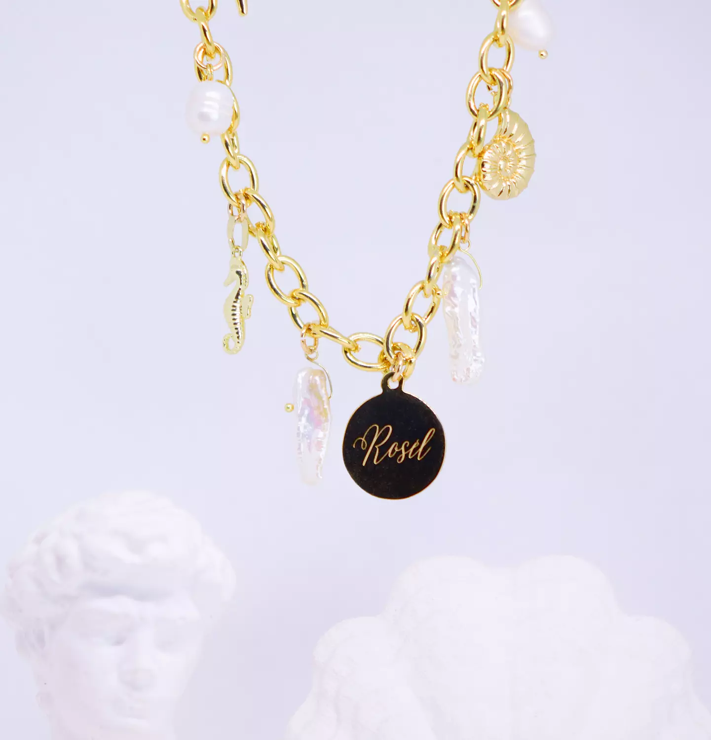 sea whisper multi charm necklace  image