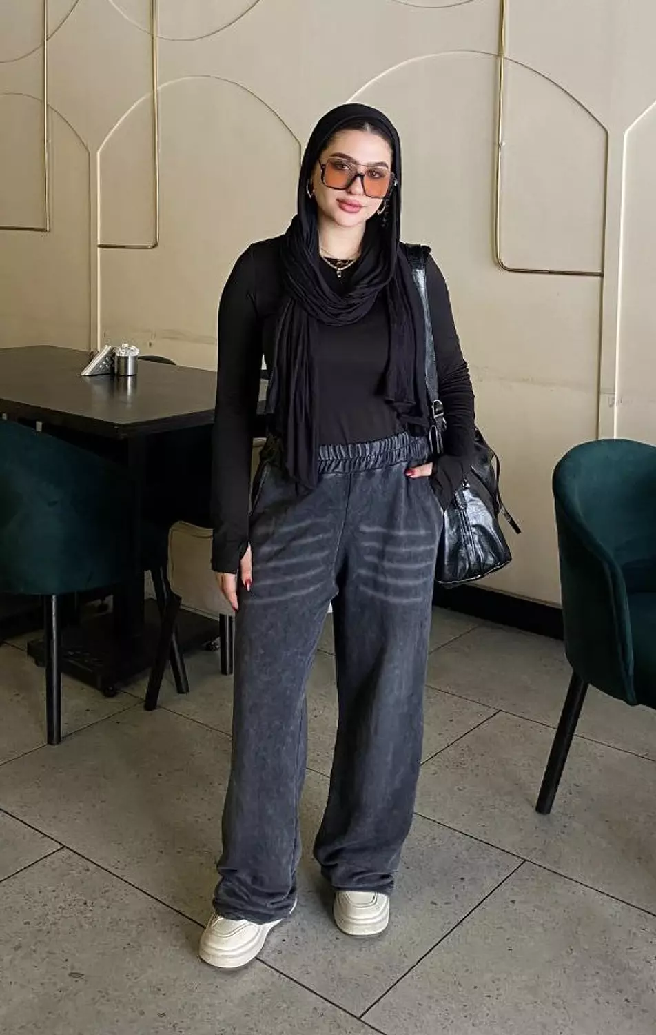 Wide leg washed pants 3