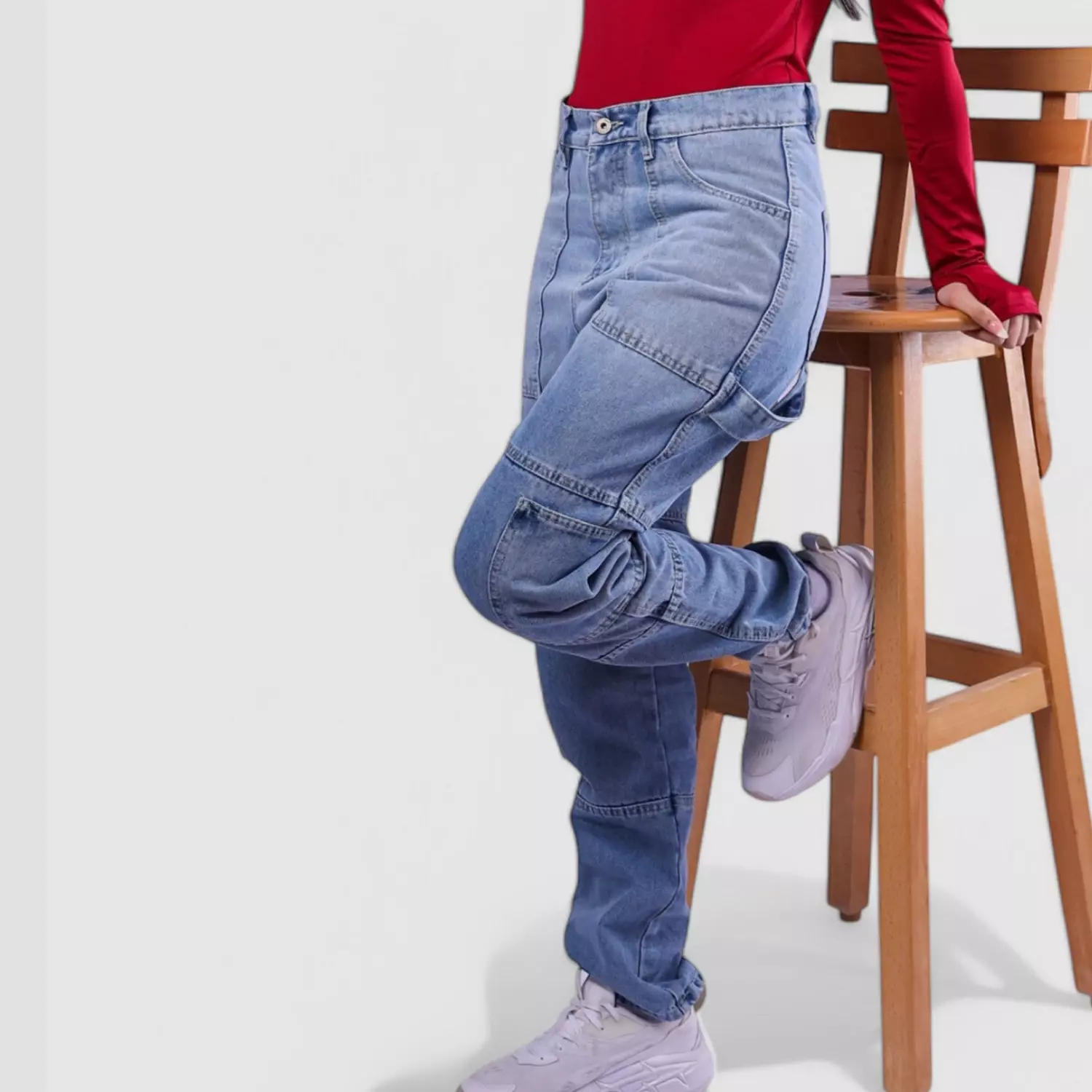 5030 Blue Jeans With Pocket Details & Side Strap 4
