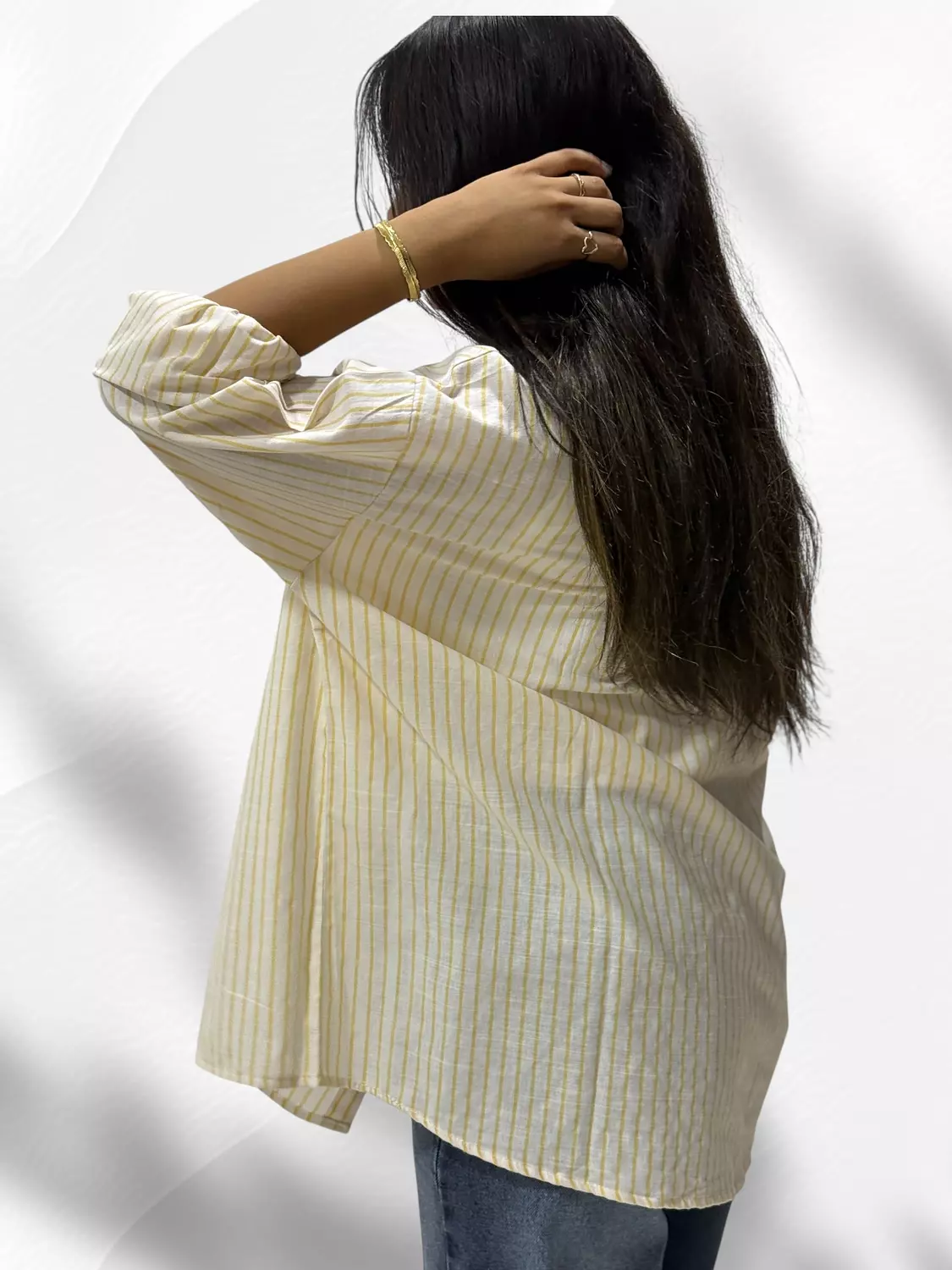 Striped Linen Shirt - Butter yellow 1