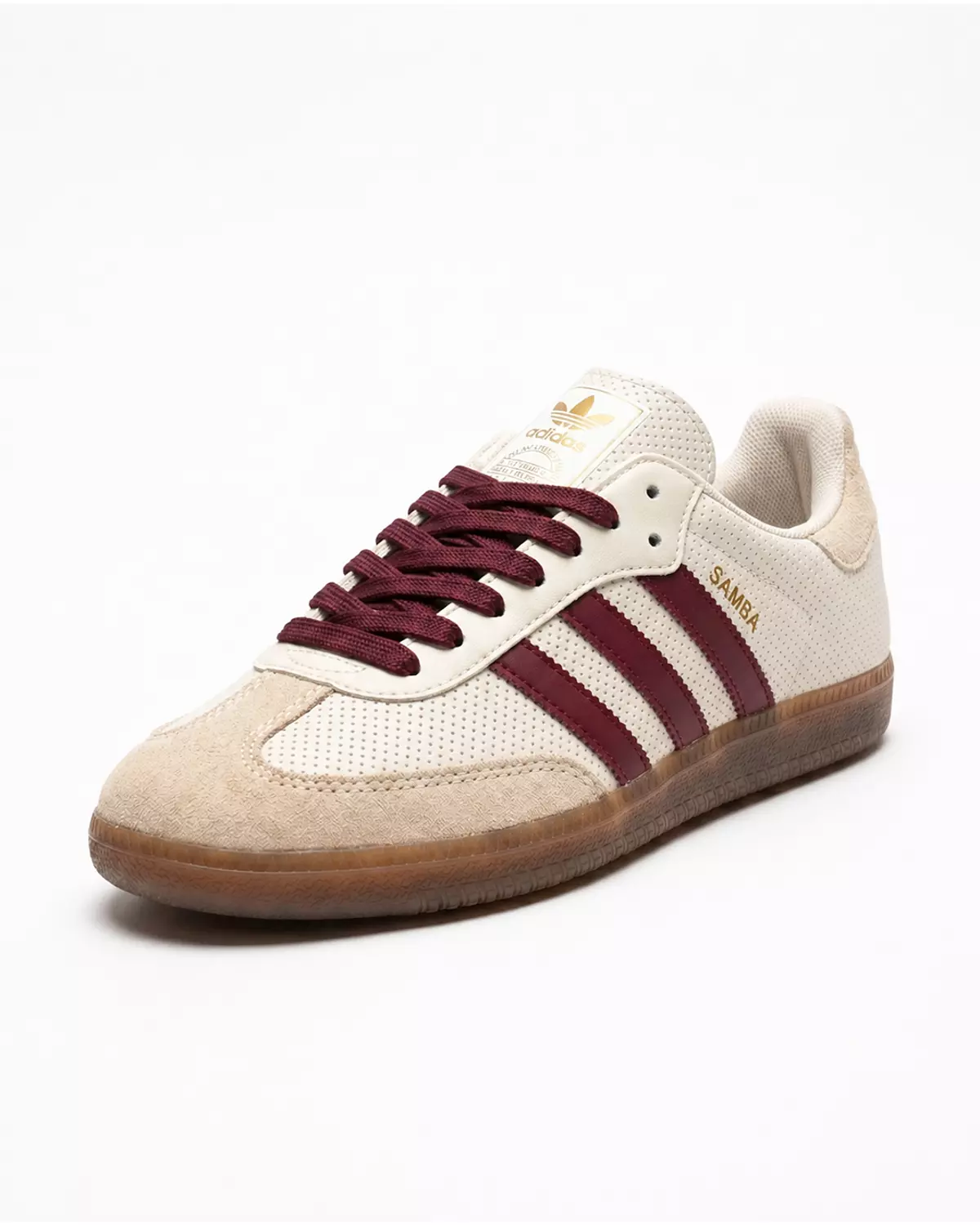 Women’s Samba Shoes – Begie & Maroon hover image