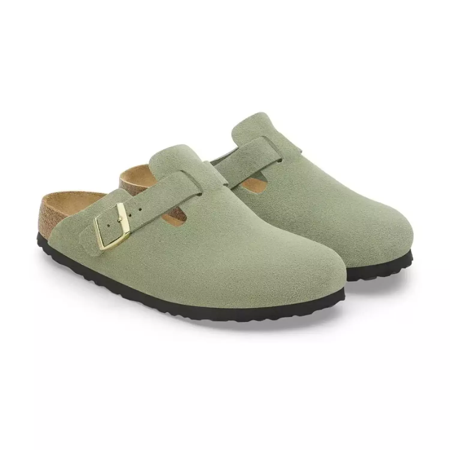 Birkenstock Boston Soft Footbed – Suede Green Tea hover image