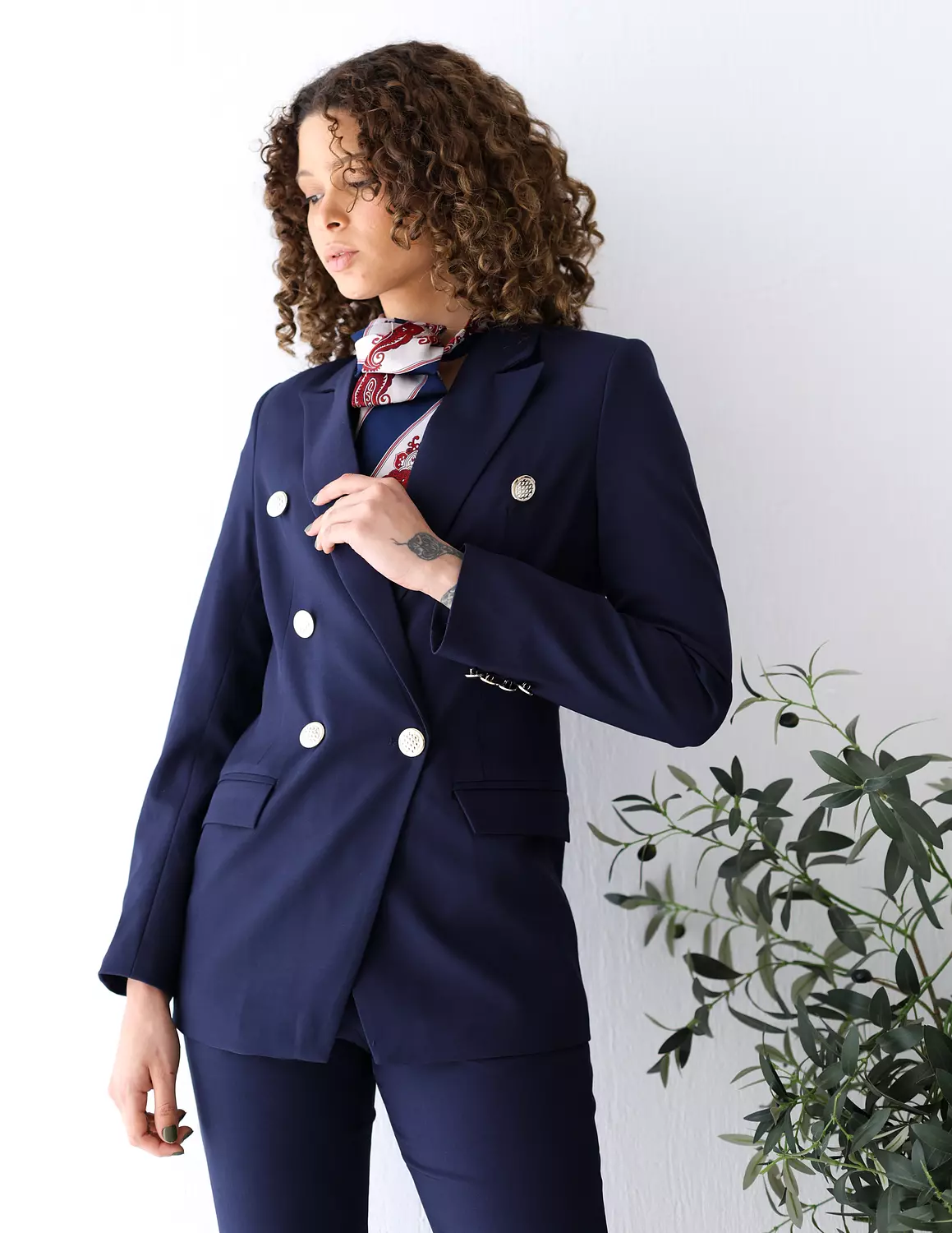 Navy Shadow double breasted blazer 4