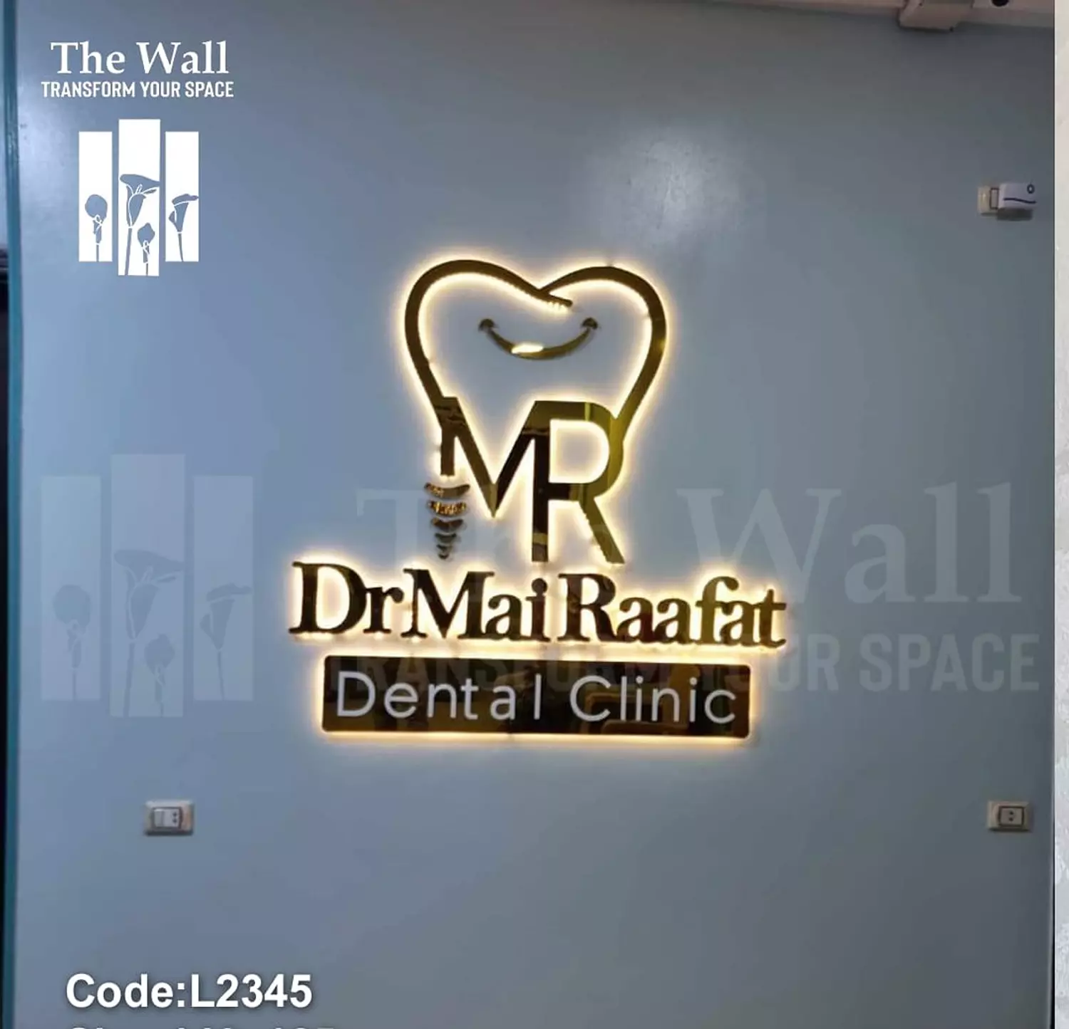 L2345-Lighted Golden Acrylic Logo