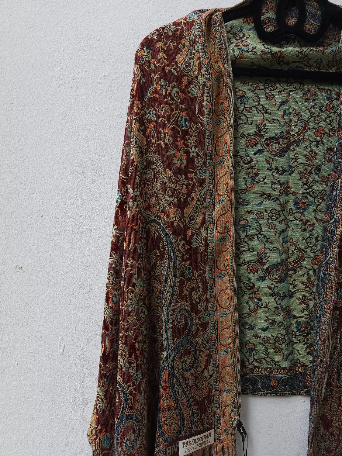 Brick/green Pashmina 3