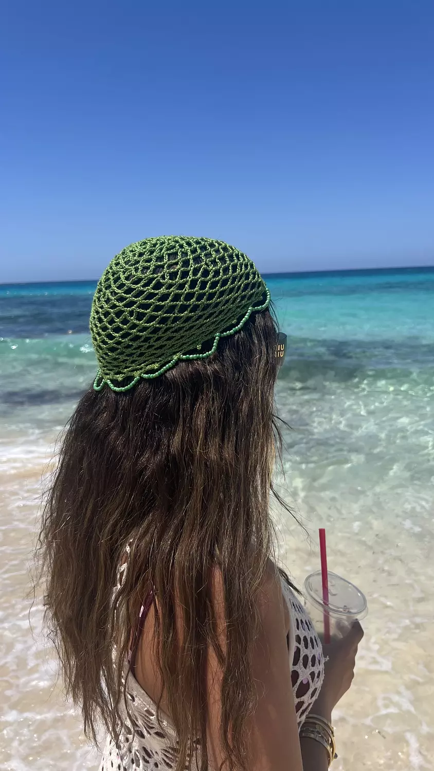 Cierra Green Crochet hat 1