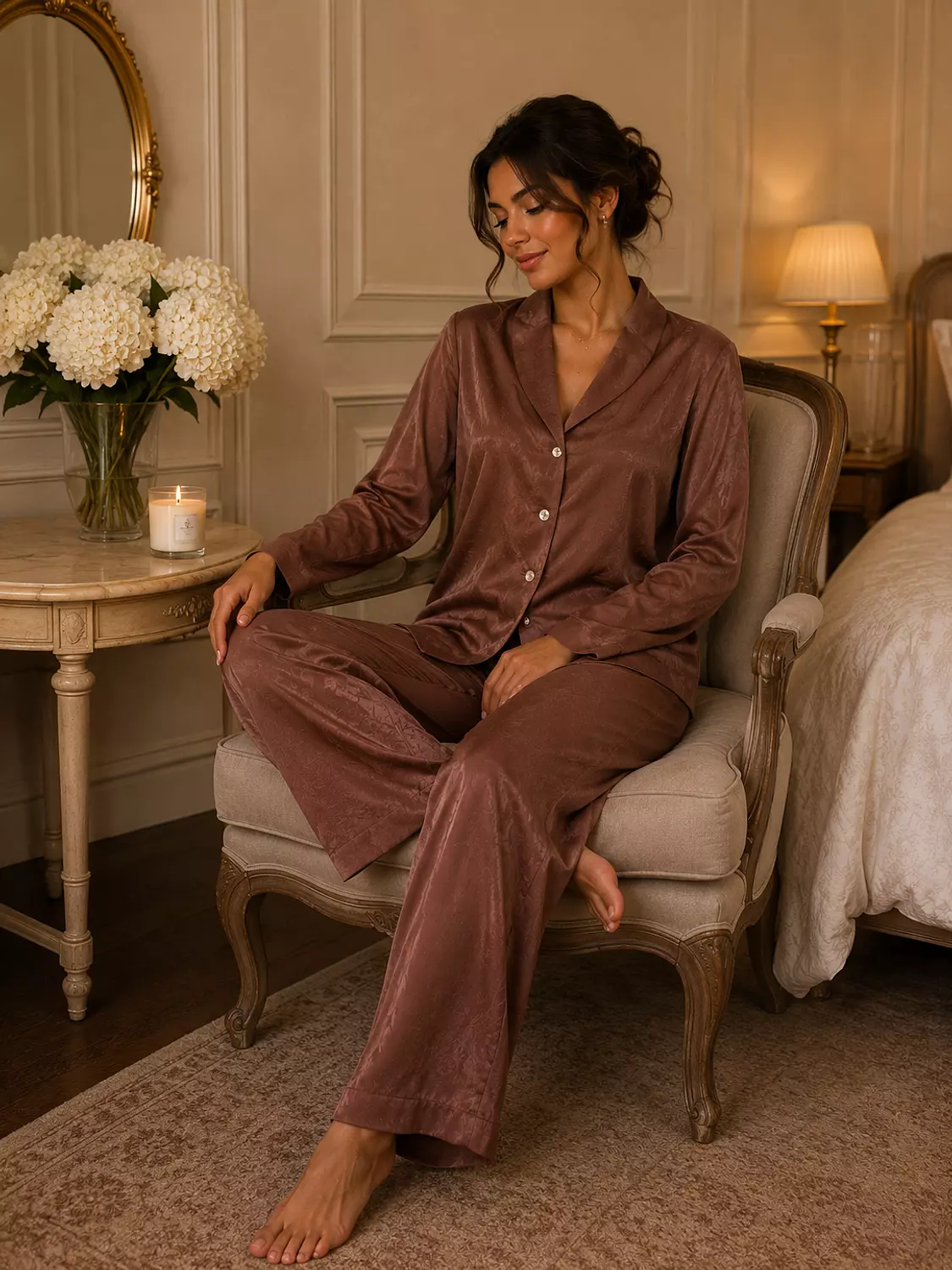Rosewood Crinkled Marble Effect pjs 3
