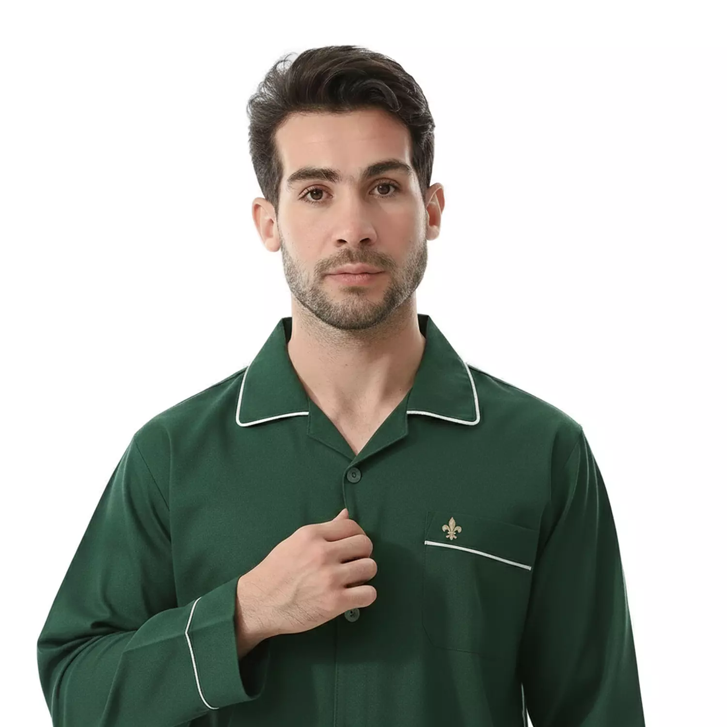 Men's Classic Pajama Set Autumn PJ - 2584 - Green hover image