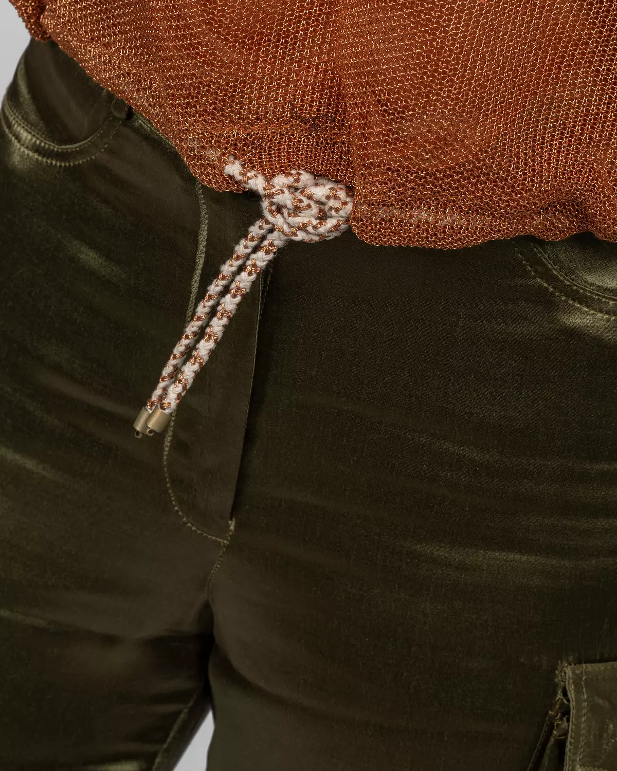 Metallic Copper Net Blouson Top 6