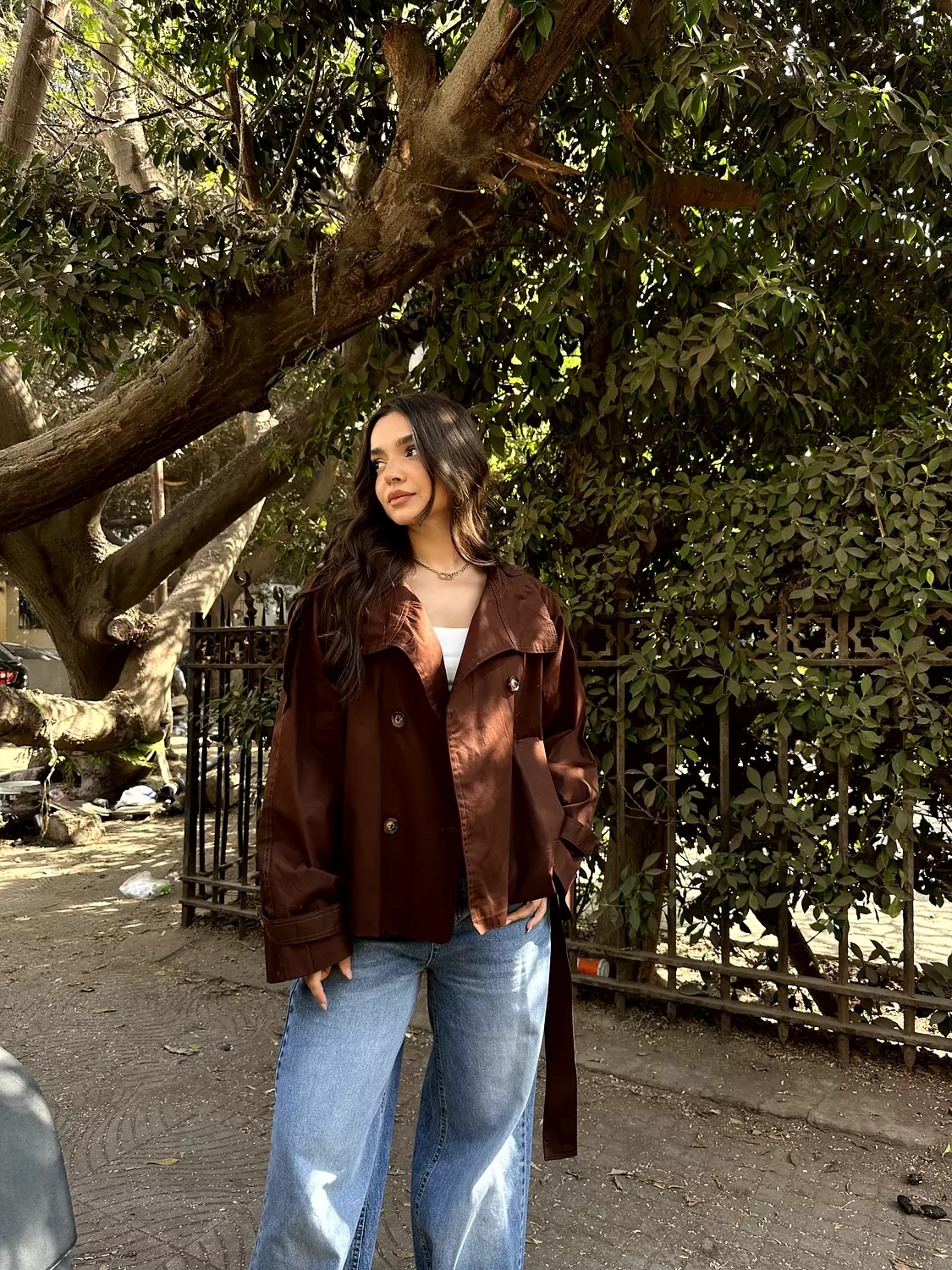 Cropped Trench Coat 38