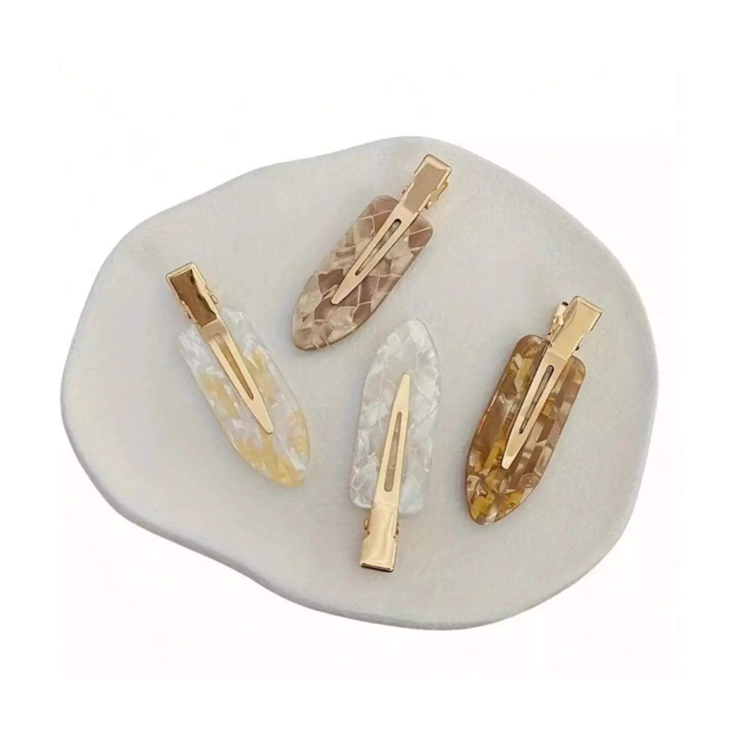 4 Pc Non-Slip Resin Hair Clips Set image