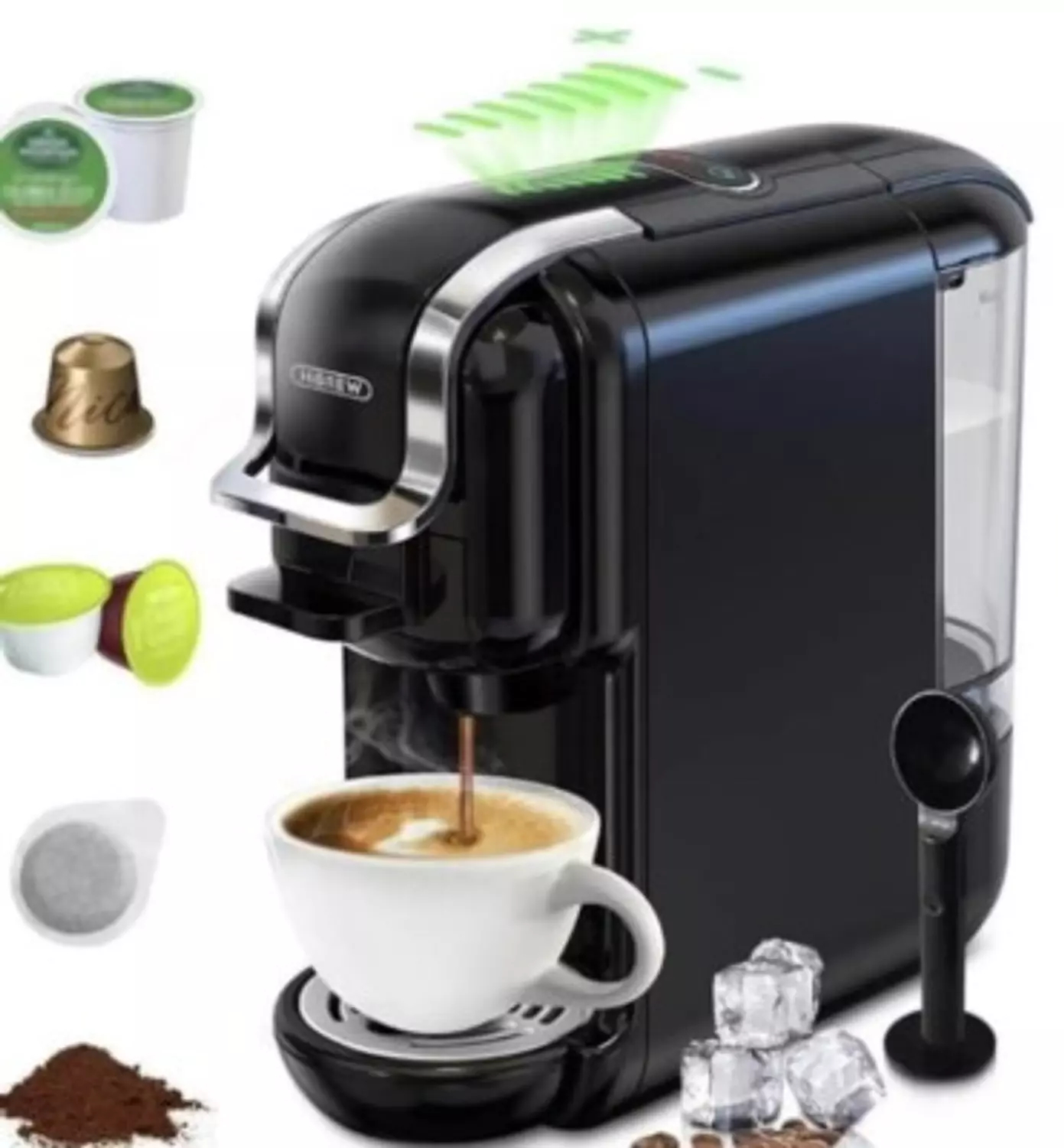HiBREW H2B Cold Gold Espresso Machine,5-in-1, Multicapsules, Powder, Ground 1450 W, 600 ml (Black) 7