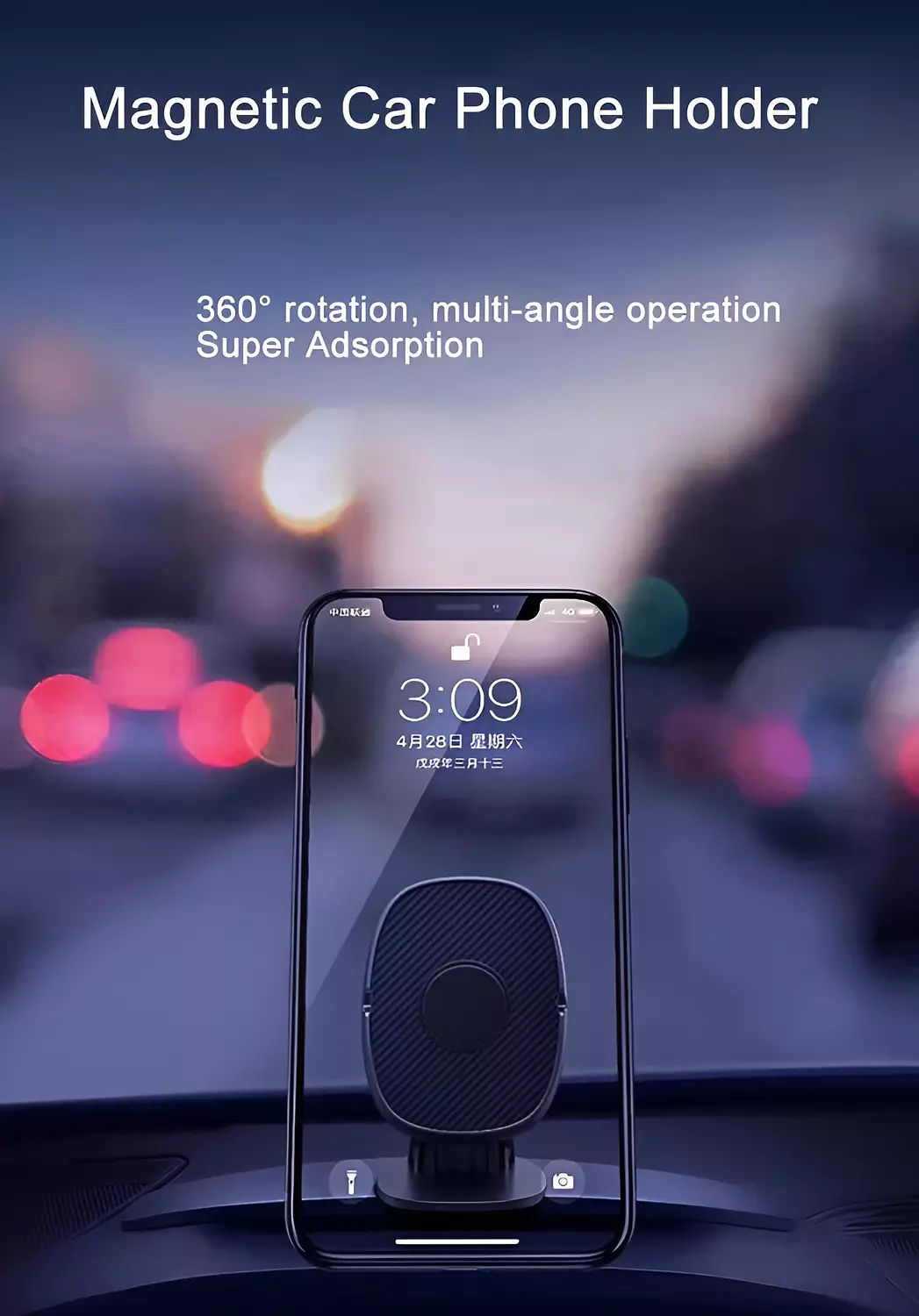 Car Mobile Holder - Secure Mounting and 360-Degree Rotation - Mounts on Dashboard or Air Vent - WUW Z27 4