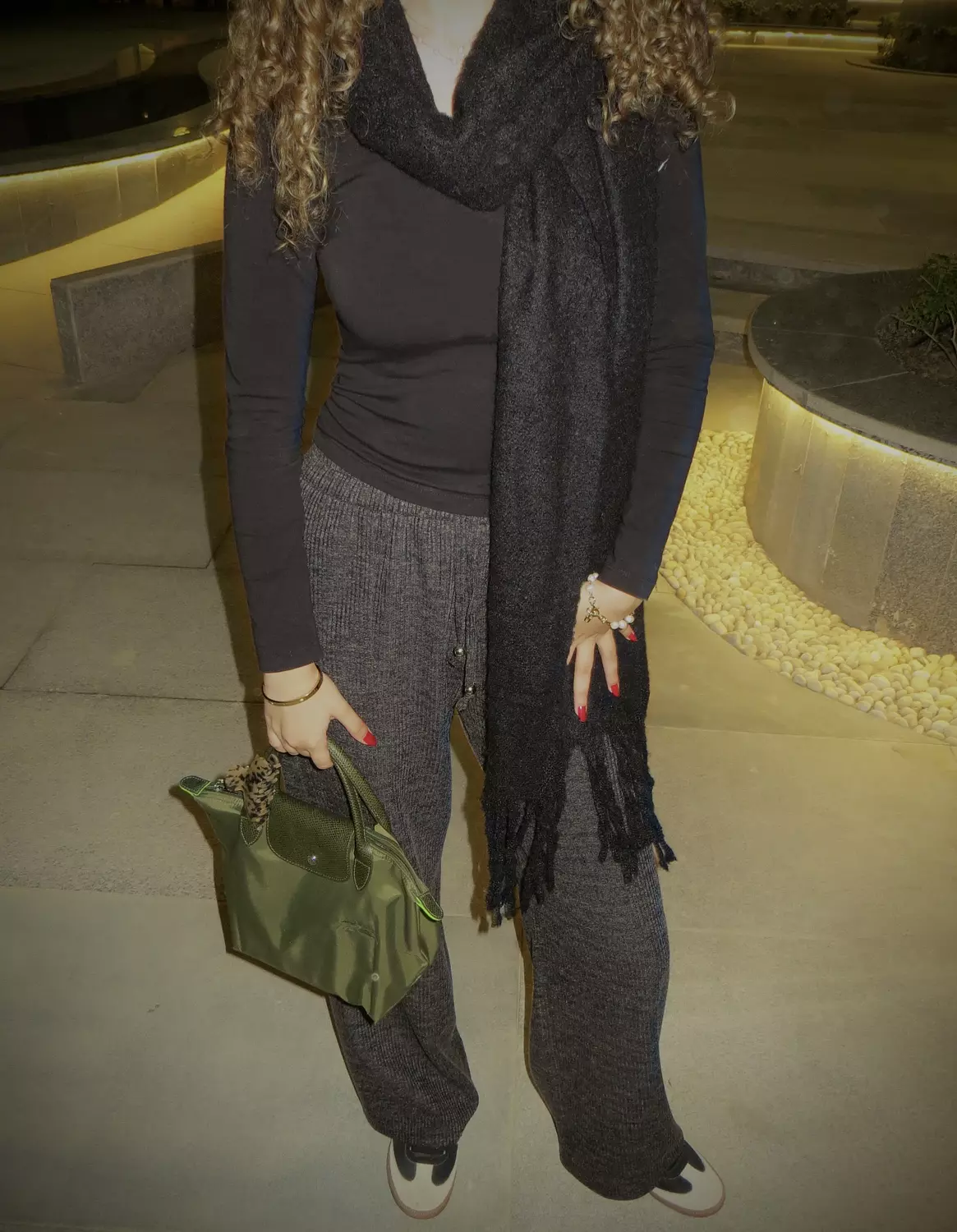 Grey ribbed pants  image