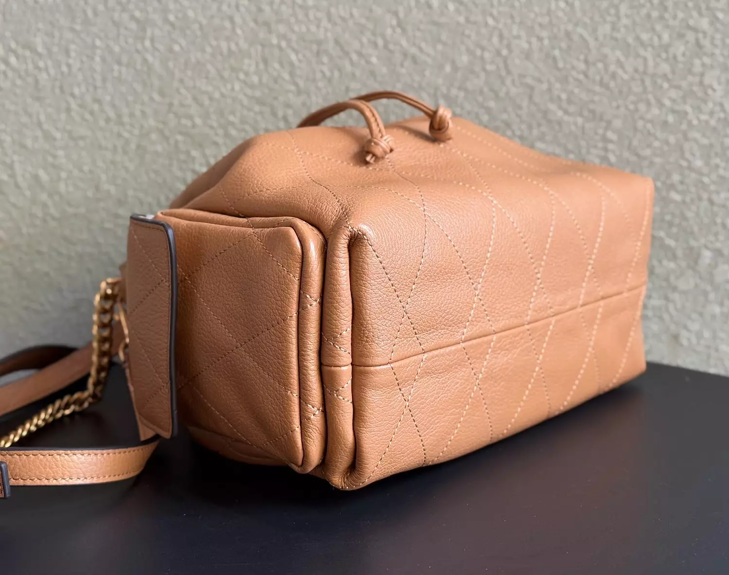 Tory Burch Charlie Quilted Drawstring Bucket Bag. 2