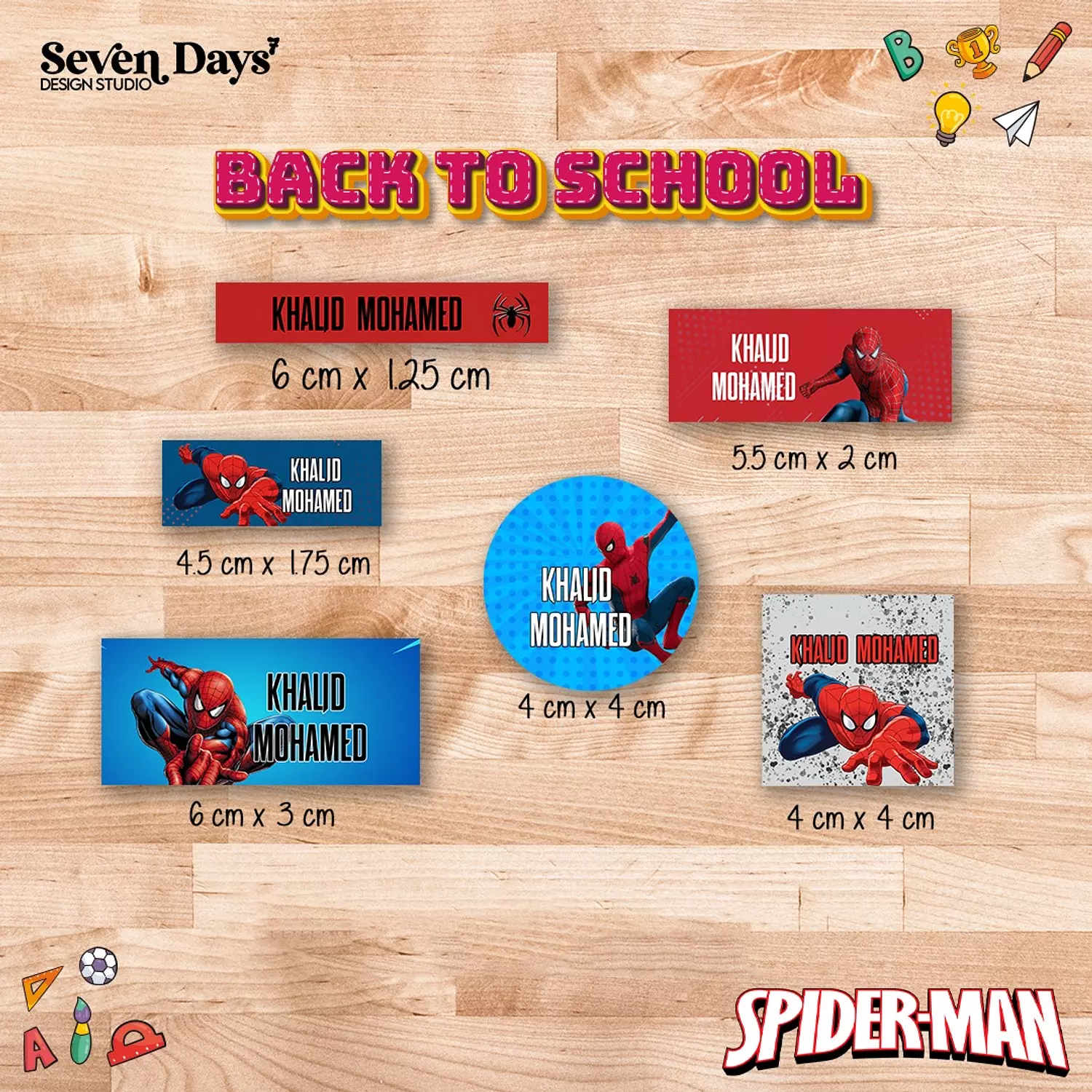 Spiderman School Labels