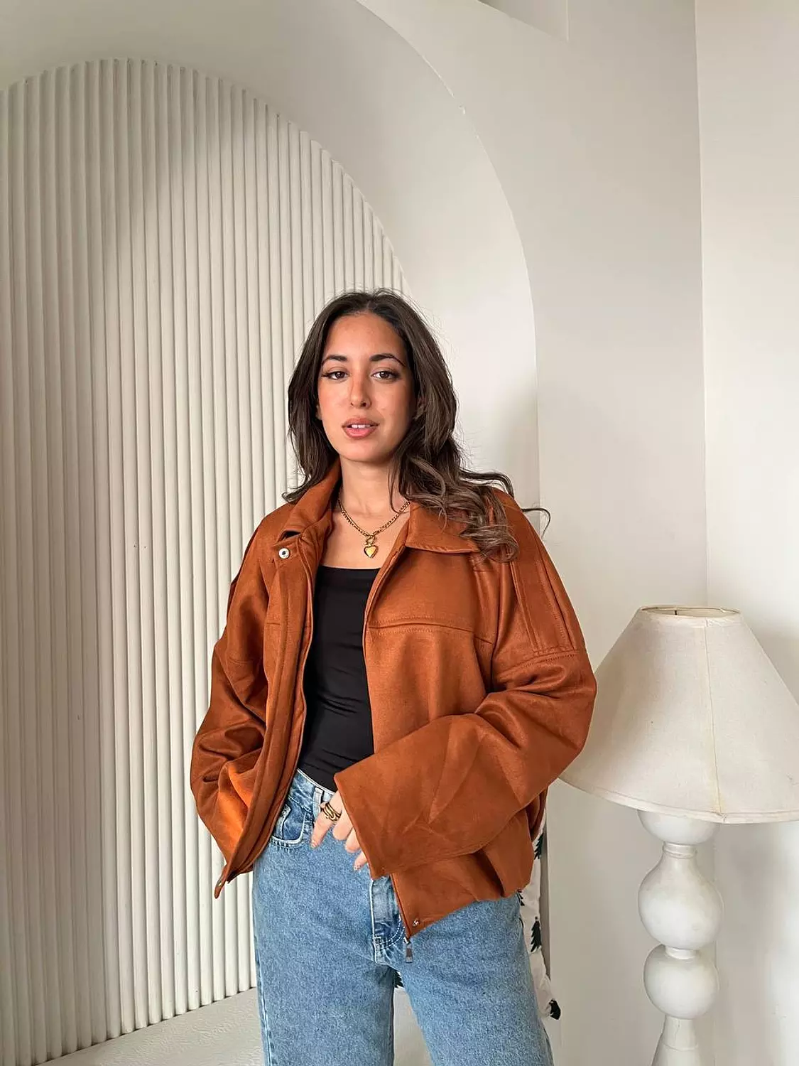 Camel suede jacket image